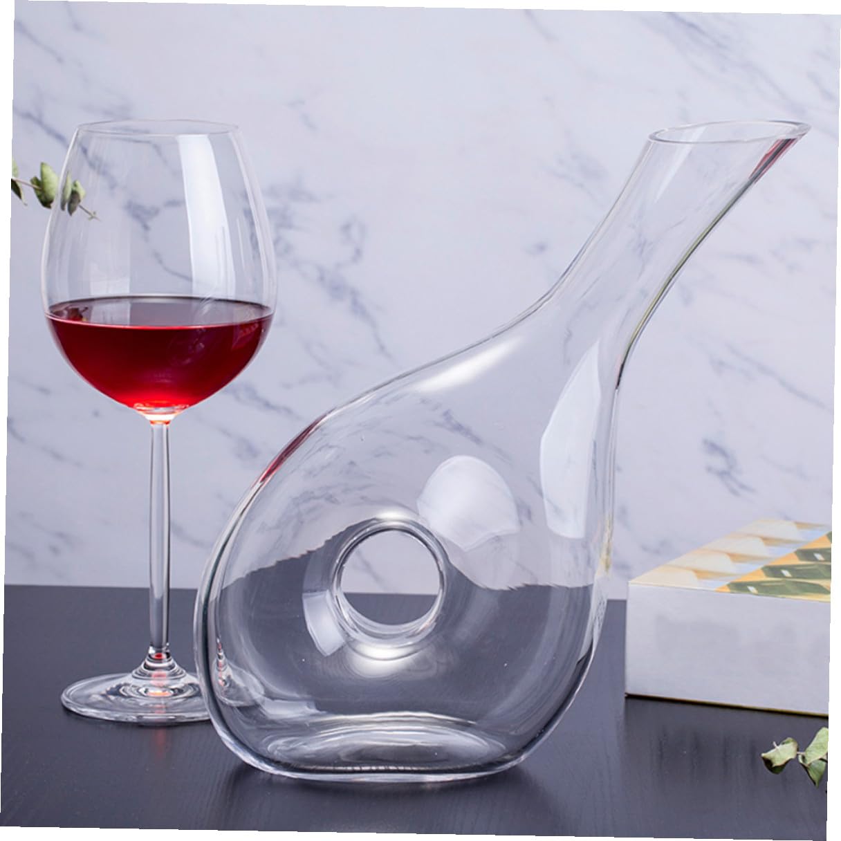 Decantador de Vino de Cristal Creativo Base Plana para Bar