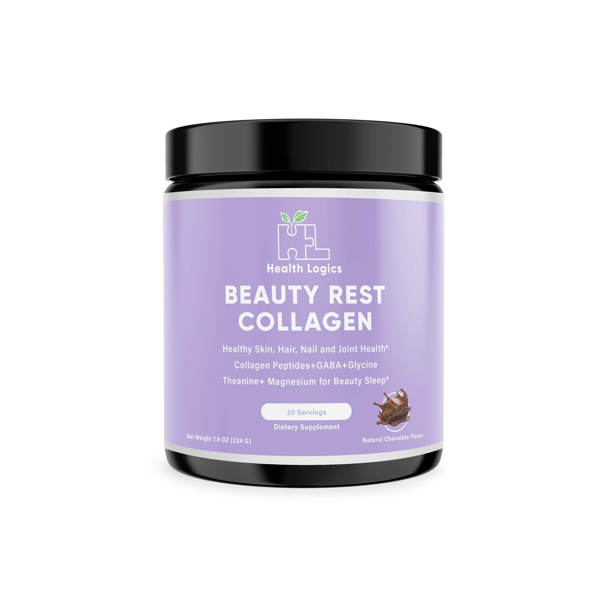Health LogicsBeauty Rest Collagen | Collagen Powder for Women for Healthy Skin, Hair, Nail, and Joint Health | Collagen Peptides Powder Supplement Types I & III | Beauty Collagen Sleep Supplement