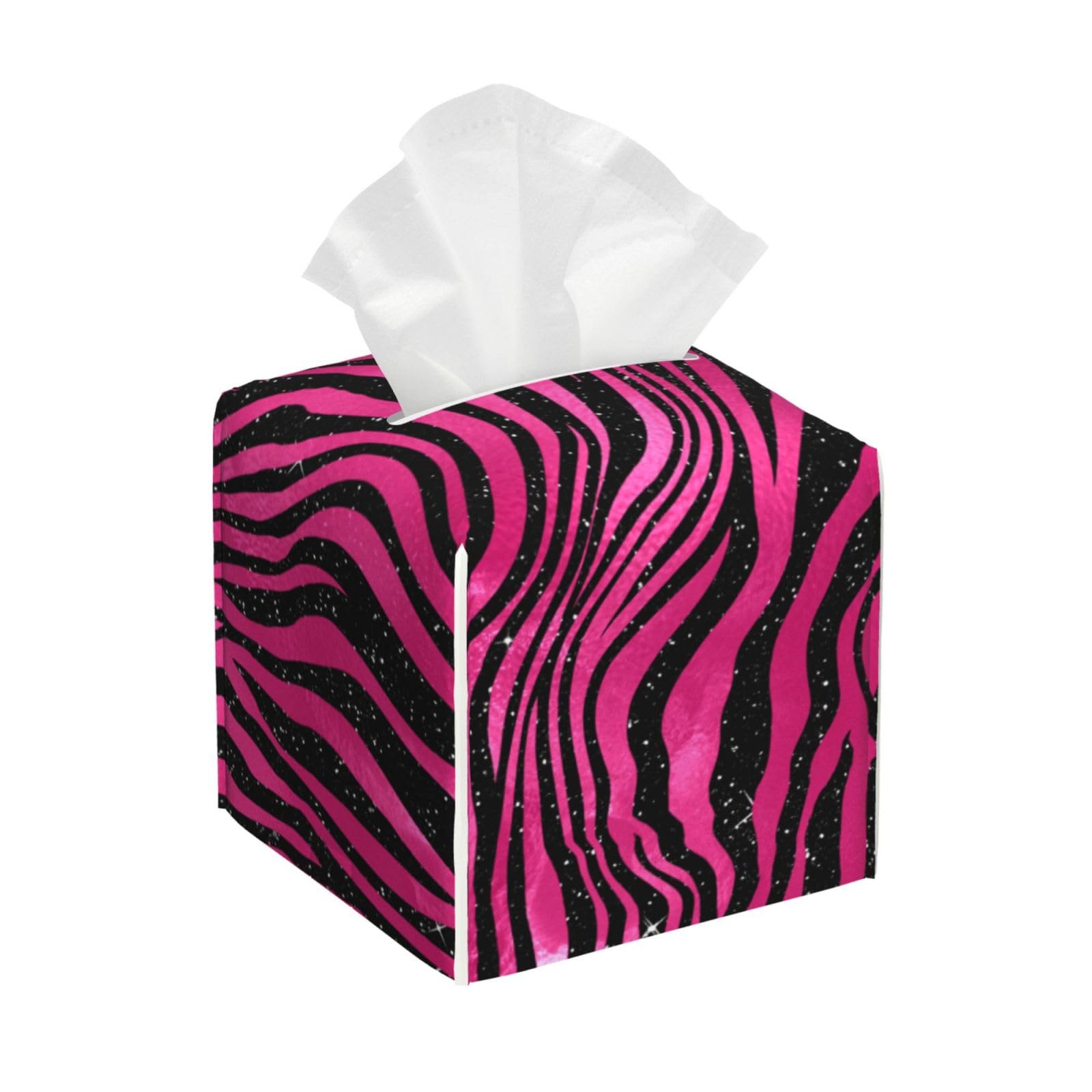 Yxdvpalne As Picture Bright Pink And Black Animal Print, Tissue Box Holder Tissue Box Cover Tissue Holder Tissue Dispenser