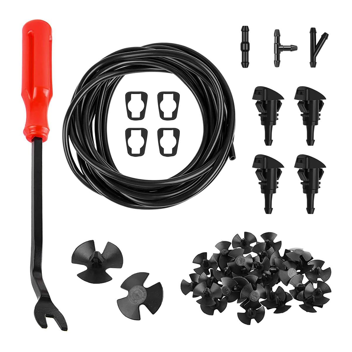 Tuyaux de lave-glace caoutchouc universels Ohleats, accessoires de rechange pompe et buses auto