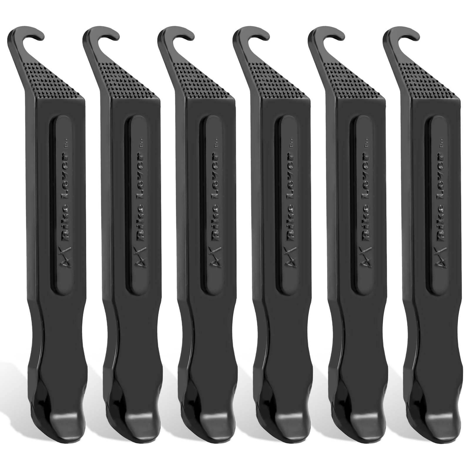 Tragoods Bike Tire Levers - Ultra Strong PC Plastic Bicycle Tire Removal Changing Tool for Road or Mountain Bike Tires - Set of 6 (Black)