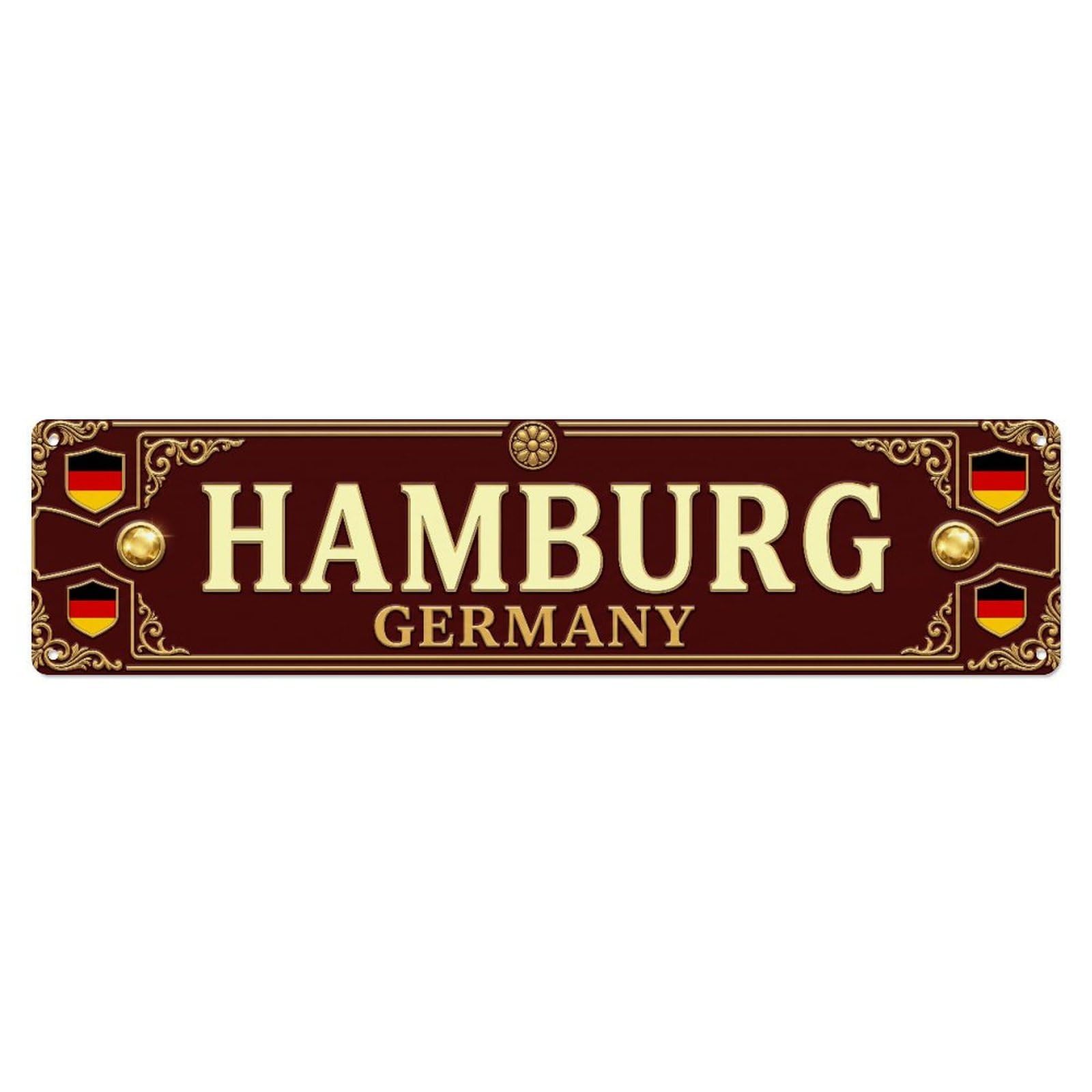 Hamburg Germany Vintage Metal Tin Sign