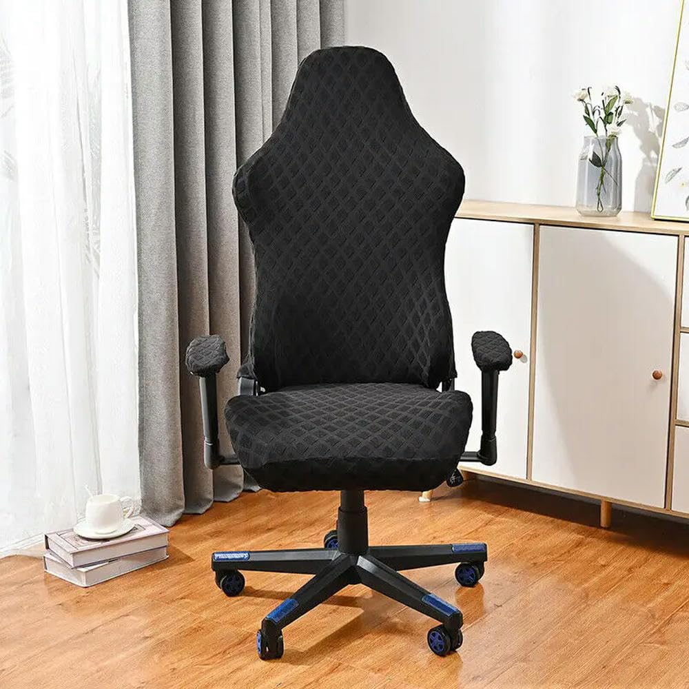 Elastic Fleece Jacquard Gaming Chair Cover Stretch Dustproof Seat Protect Cover Dustproof Office Computer Chair Cover
