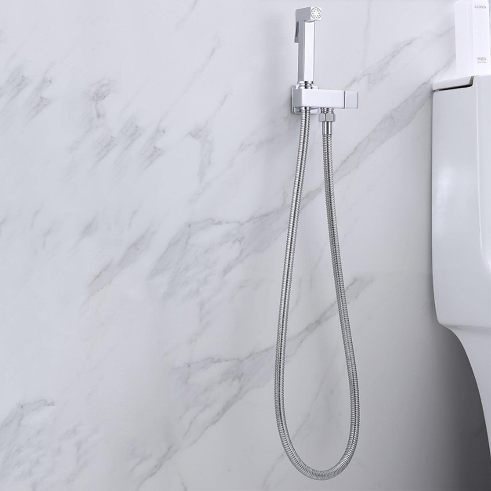 Doccetta Per Bidet Con Flessibile - Kit Incasso Per WC, Ottone Cromato, Getto Regolabile
