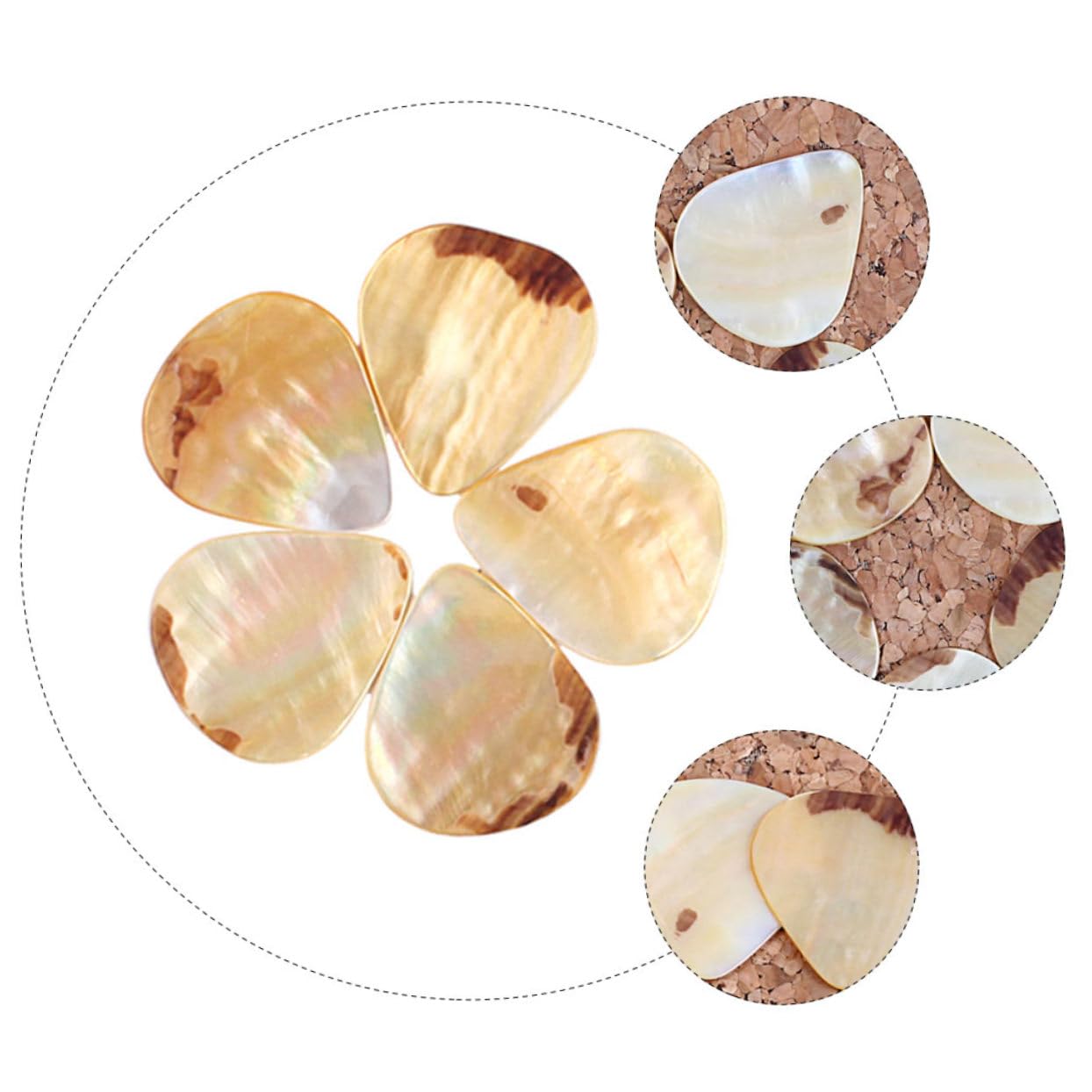 VICASKY 15piezas Púas De Guitarra De Concha Natural Plectros Suaves Para Guitarras Acústicas y Eléctricas Accesorios Musicales Duraderos y Ligeros