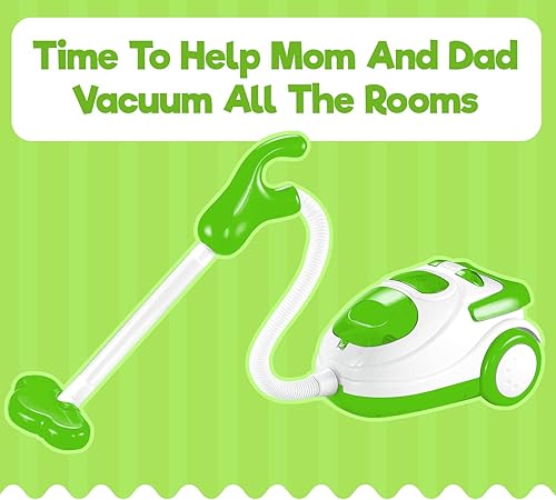 Miniatura 2 de Toys - Aspiradora de mano para niños y jóvenes, con acción realista y sonidos para niños pequeños, gran regalo para niños de 3, 4, 5, 6, 7+ (verde)