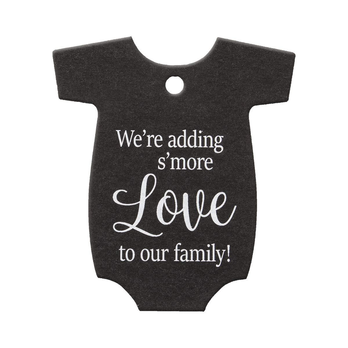Summer-Ray 50pcs Baby Onesie Adding S'More Love to Our Family Baby Shower Favors Gift Tags Thank You Tags (Black)