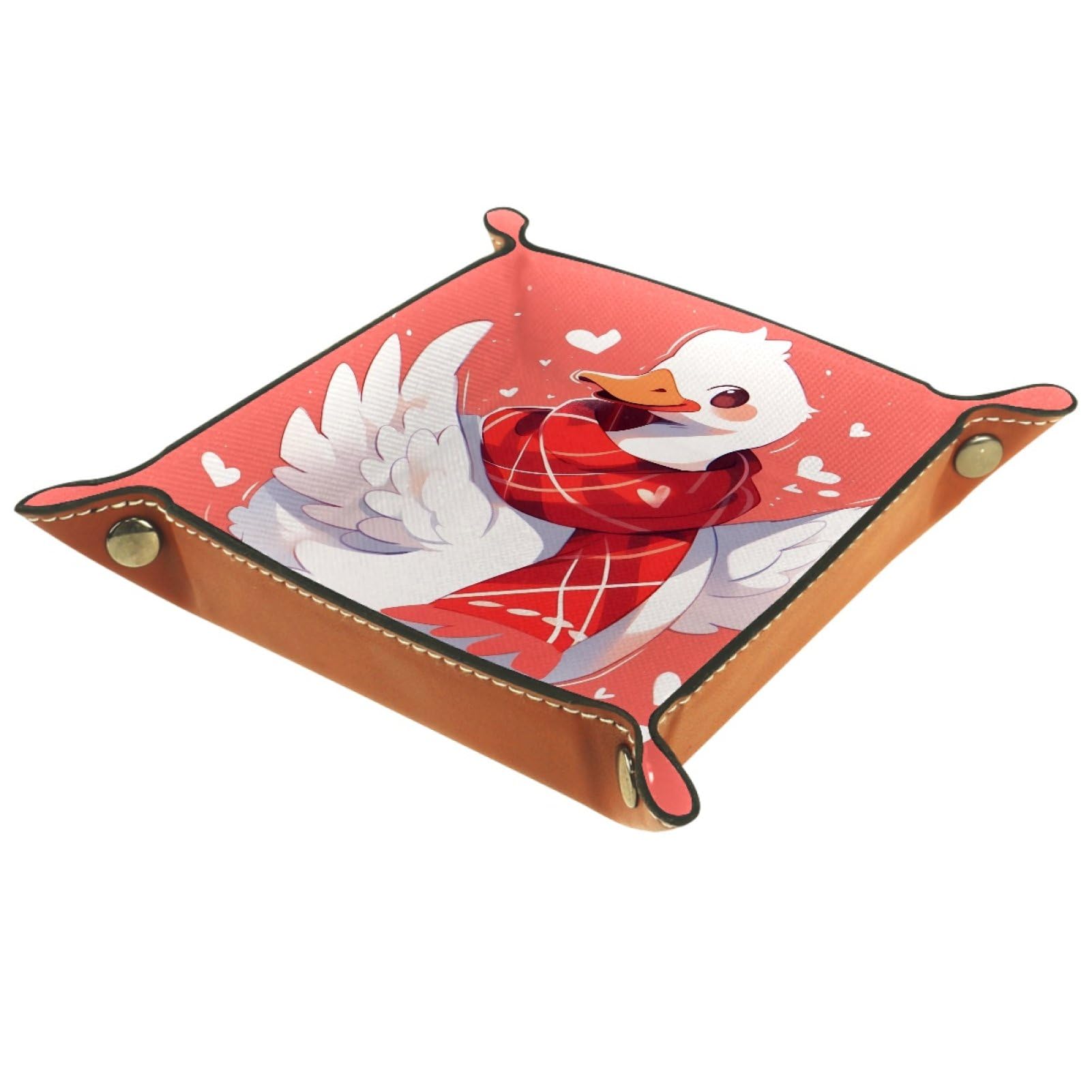 Swan Portable Folding Dice Rolling Tray, Microfiber Leather Dice Holder for Dice Games Like RPG, DND and Other Table Games, 20.5 Γ 20.5 cm