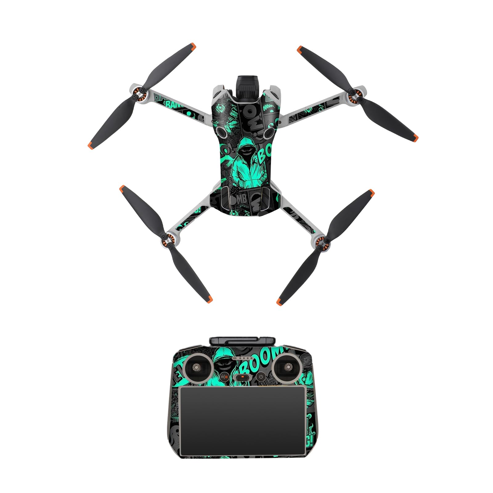 Skin Stickers Compatible with DJI Mini 4 Pro, Waterproof Sticker Decal Skin DIY Accessory for DJI Mini 4 Pro Drone and RC 2 Controller (E)