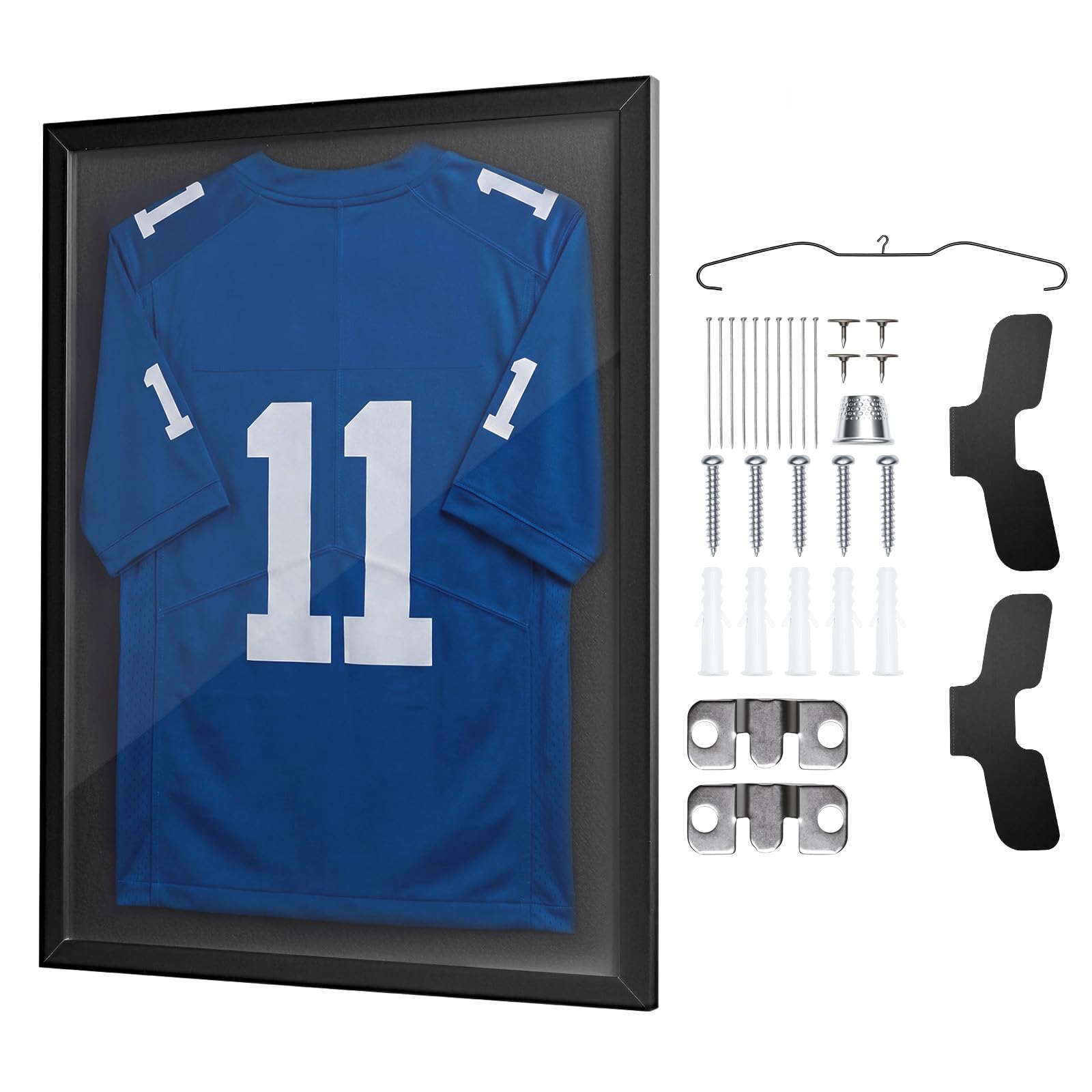 VEVOR Cornice per Maglia da Calcio, Cornice per Maglie Sportive in Legno Pannello in PC Trasparente Protezione UV, Teca Espositore per Maglie da Baseball Basket Calcio, 600 x 800 mm Collezionismo