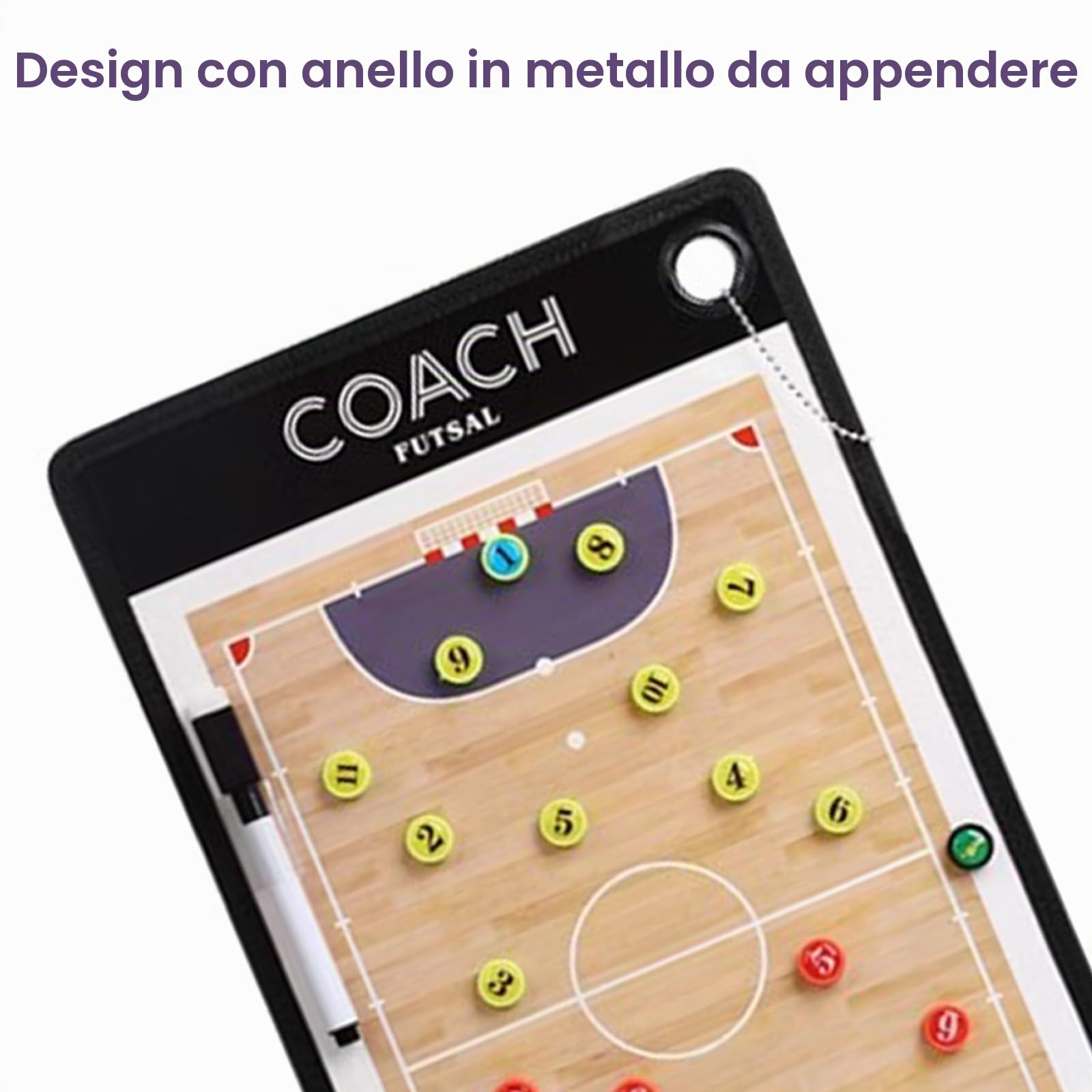 Lavagna Magnetica Futsal, Lavagna Allenatore Calcio a 5, Lavagnetta Futsal, Lavagna Tattica Calcio, con Due Penne per Scrivere, Adatta per Il Futsal