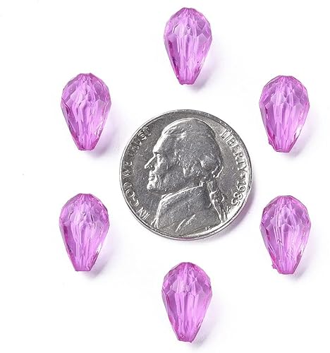 Miniatura 10 de Beadthoven - 1338 cuentas de acrílico facetadas con forma de lágrima transparente, cuentas colgantes de cristal con forma de gota de agua, cuentas