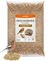 petifool petifool Mehlwürmer getrocknet 5kg – Insektensnack für Vögel, Nager, Fische, Schildkröten und Reptilien – hochwertiges Naturprodukt – proteinreicher Snack für Wildvögel