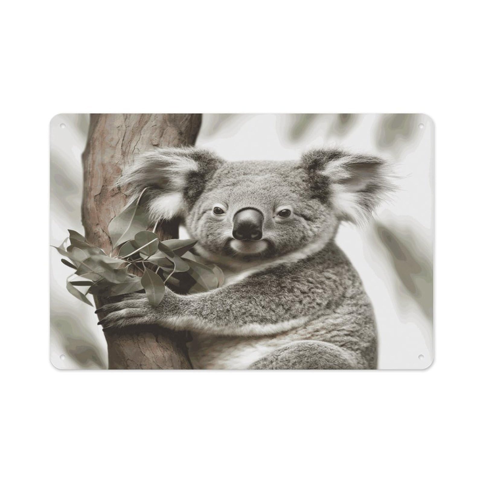 Koala Rectangle Aluminum Sign Vintage Horizontal Aluminum Plate Multi-Purpose Decoration Painting Farmhouse Style Metal Sign for Home Door Office Cafe