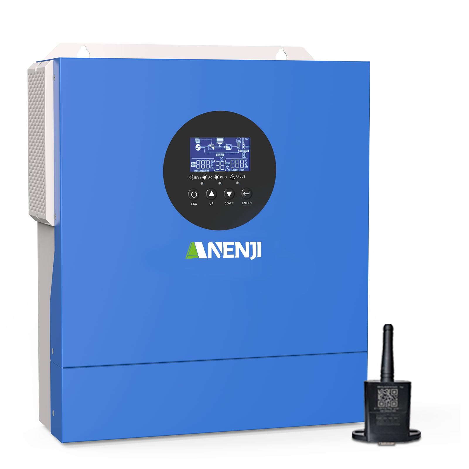 2000W 2000W Inverter solare ibrido, inverter a onda sinusoidale pura, DC 12V a AC 230V, massimo PV 900W 30-160VDC, per batterie 12VLiFiPO4, con WiFi Modu