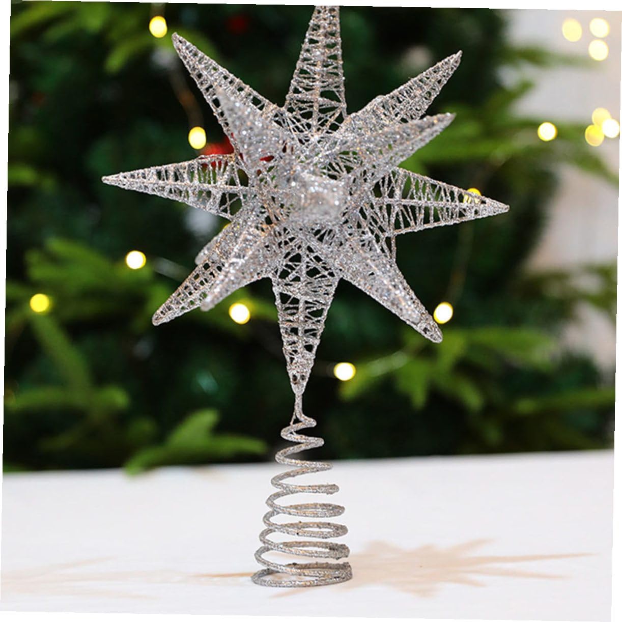 Decorazione A Forma Di Stella in Ferro Battuto Ornamenti Per Lalbero Di Natale Ciondolo Per Albero Di Natale in Argento Decorazione Durevole Per Feste Casa E Ufficio
