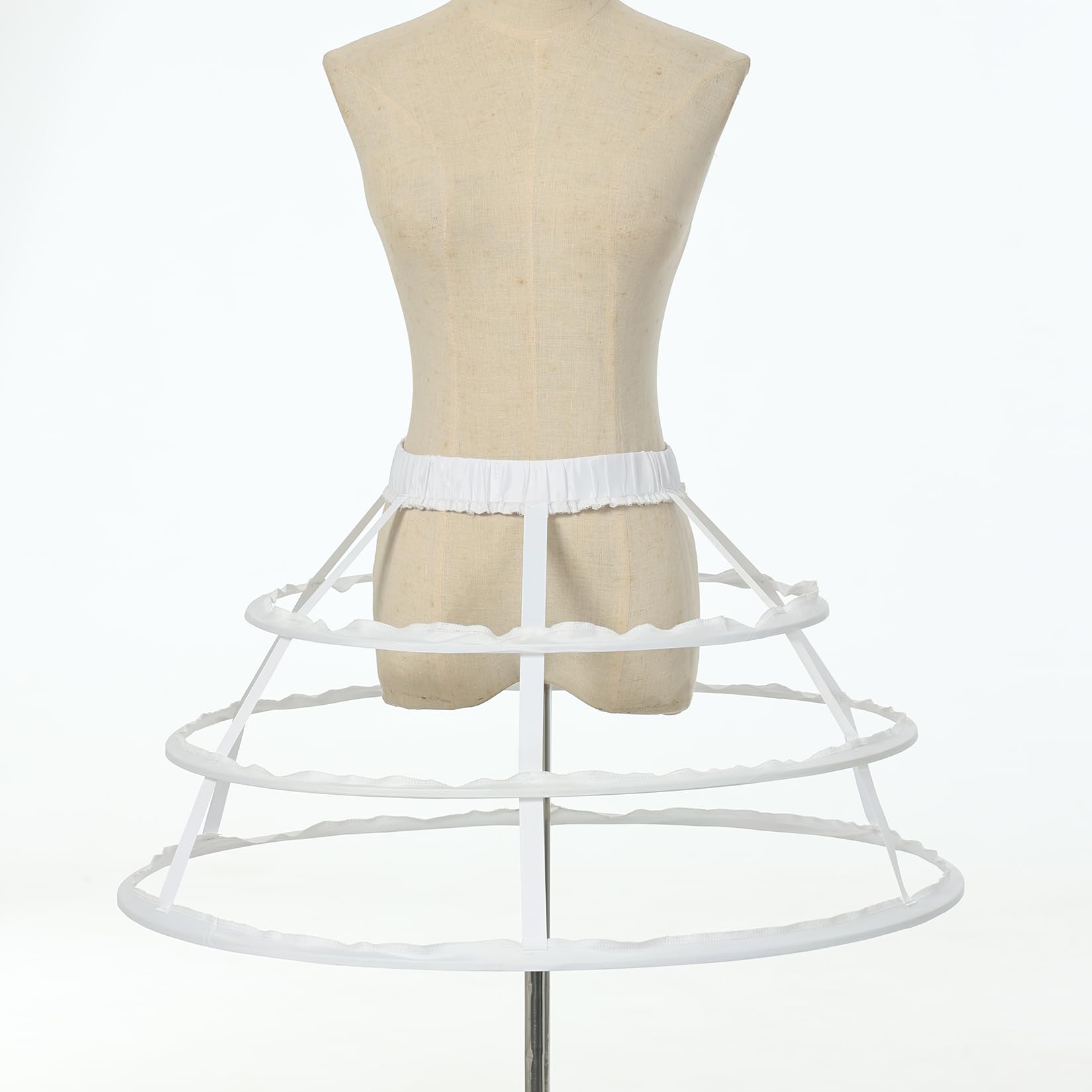GRACEART 3 Jupe de Cerceau Jupon Sacoche Cage Jupe bordereaux de Mariage (Blanc) Taille Unique