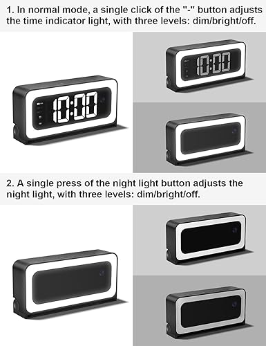 Miniatura 8 de Clock Camera,5G&2.4G WiFi Security Camera Indoor,2K Cameras for Home Security,3 in 1 Nanny Cam with Alarm Two-Way Talk,Color Night Vision Human