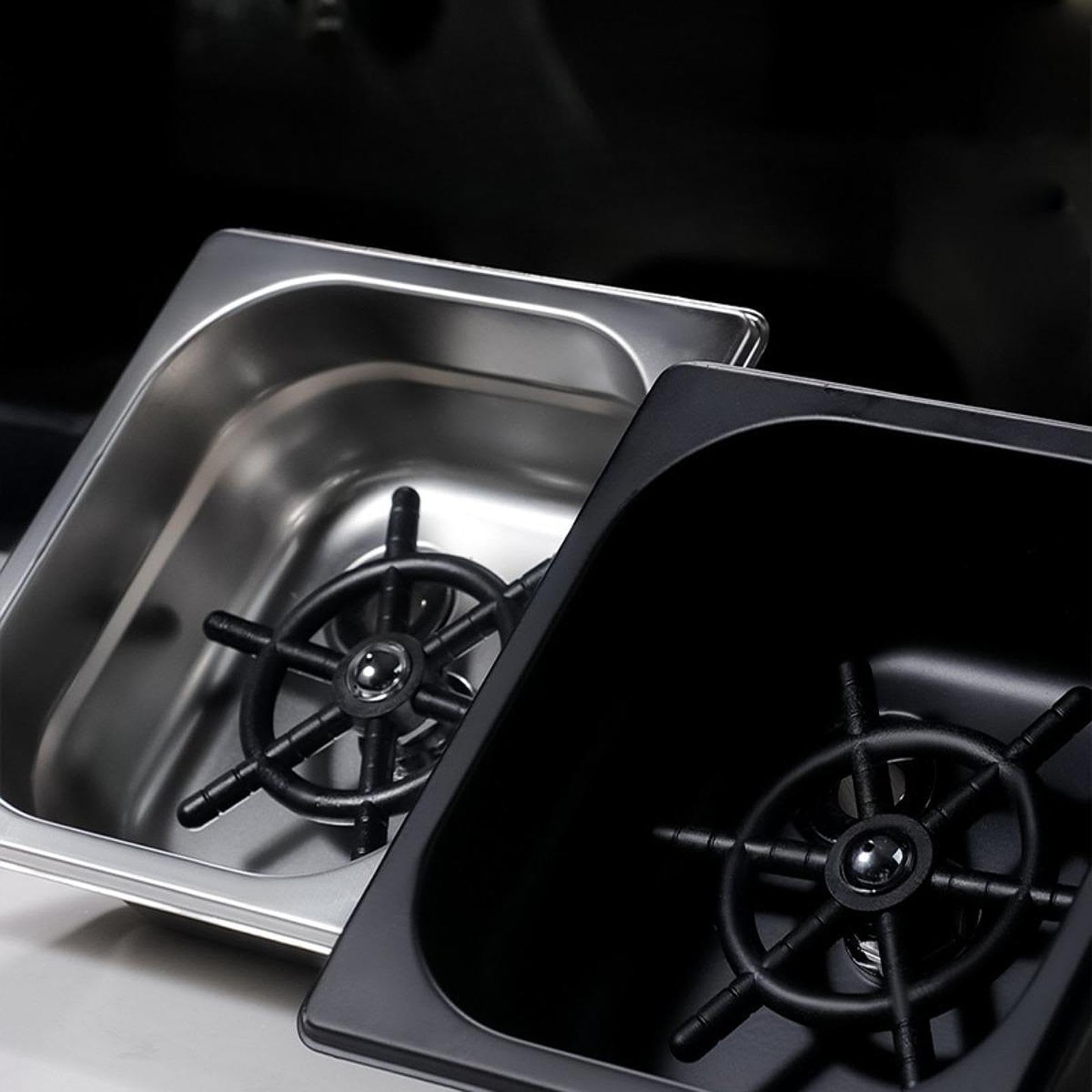 Generic Lavavasos Automático de Encimera, Enjuagador de Vasos de Acero Inoxidable, Fácil Lavado de Vasos con Cinco Orificios de Agua, Accesorio para Fregadero, Plata