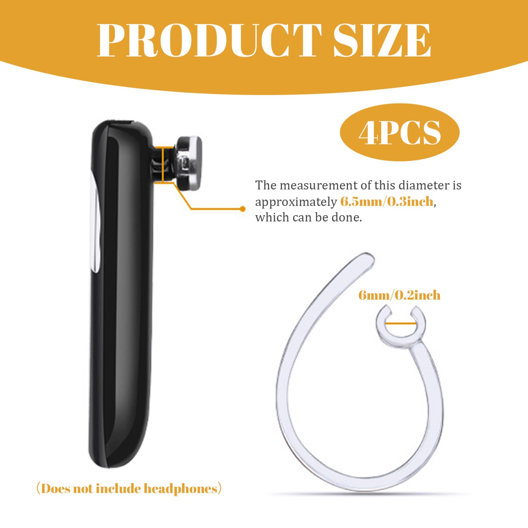 Ganci per l'orecchio con clip per auricolari wireless universali trasparenti da 4 pezzi