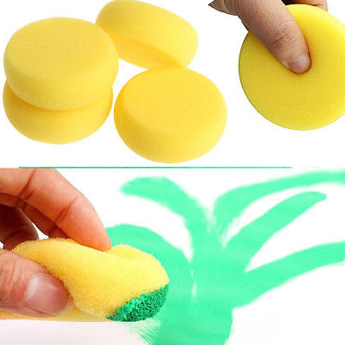 12 Pezzi Spugne Gommapiuma Per Pittura - Diametro 7cm, Per Tecniche Di Spugnatura E Sfumature - Foto 3