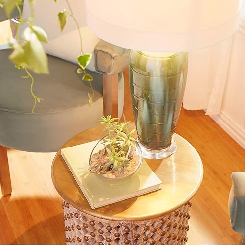 Miniatura 7 de Cyan Design s 05212 - Lámpara de mesa con pantallas de lino blanco, acabado esmaltado azul