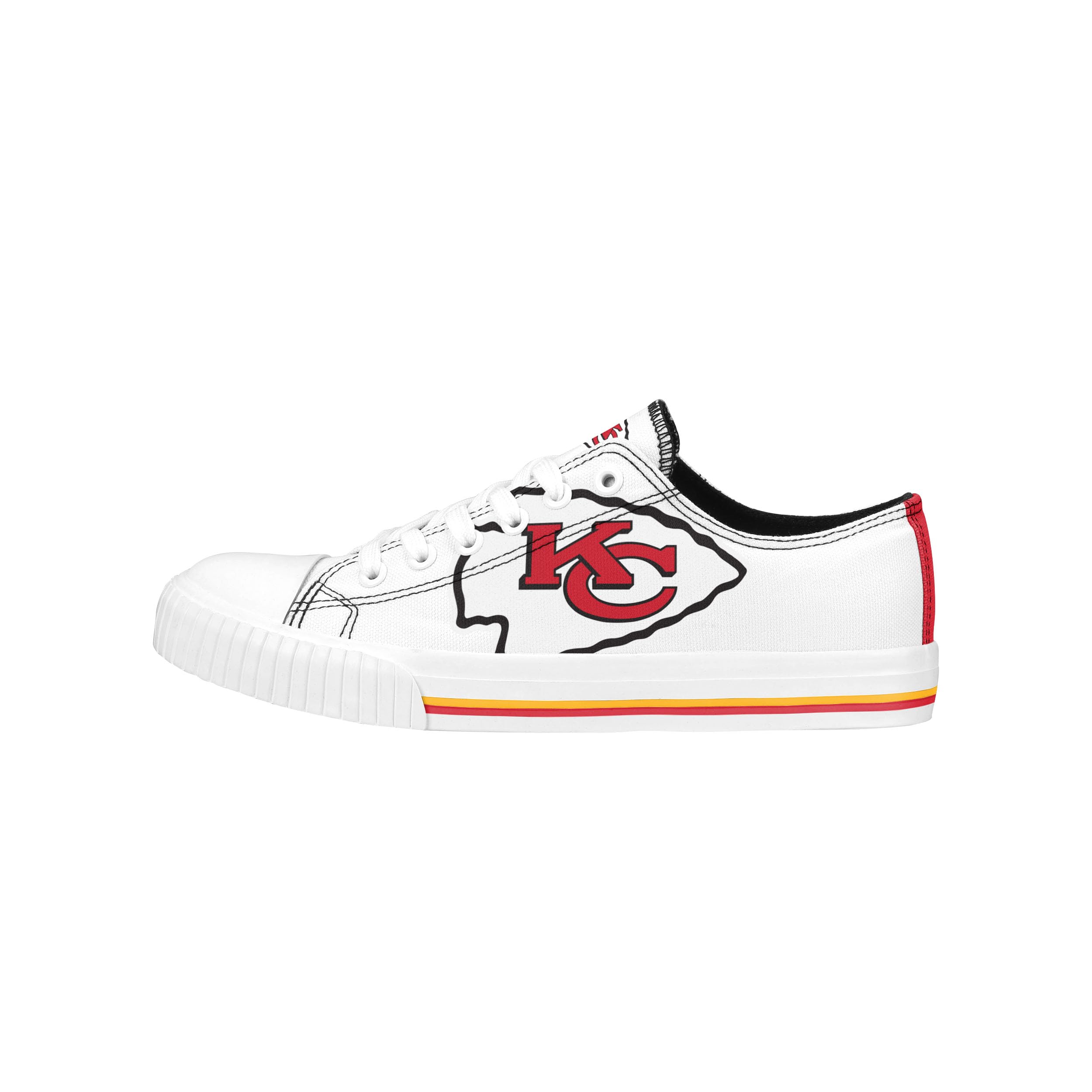 FOCO NFL Womens NFL Ladies Fashion Team Big Logo Low Top White Canvas Sneakers Shoes