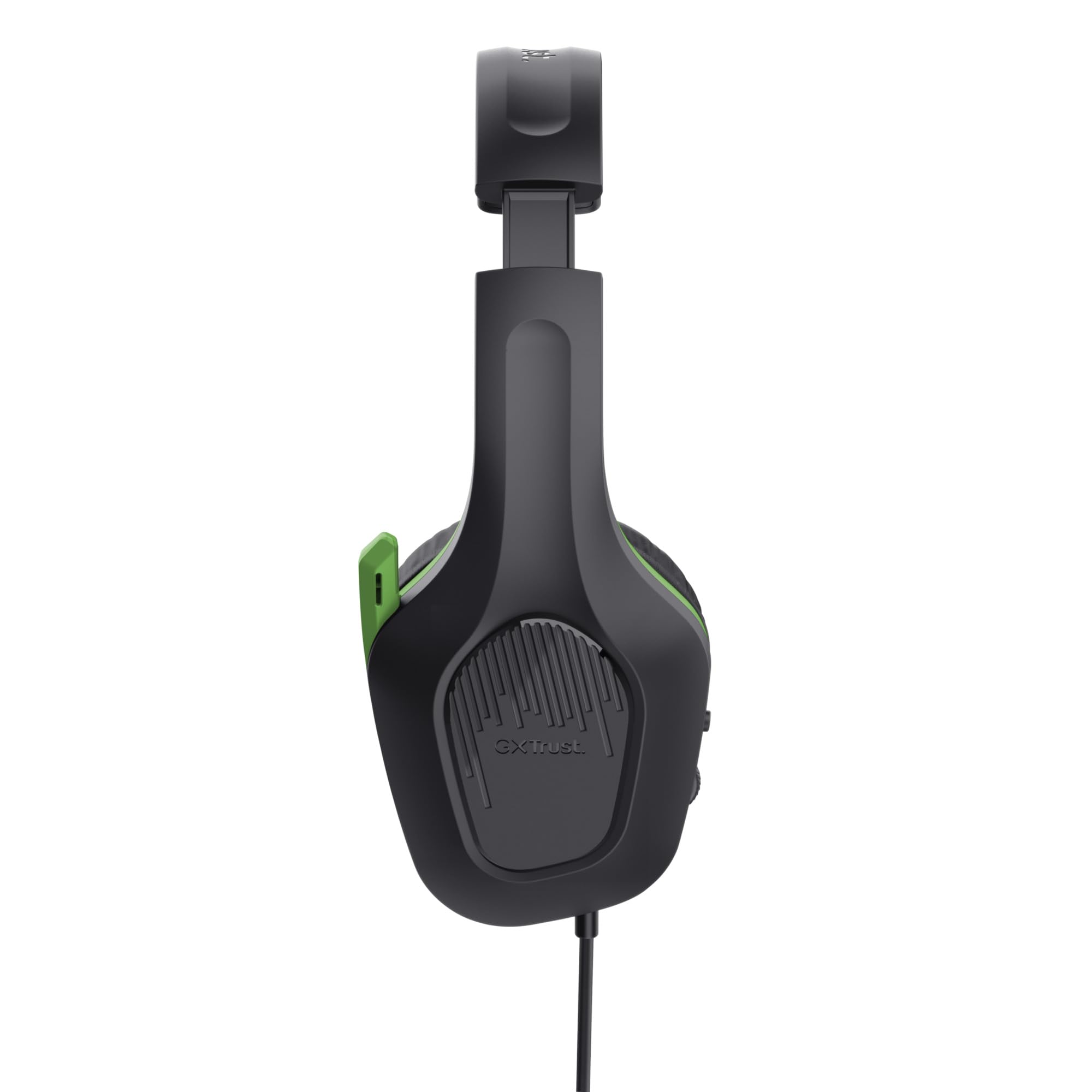 Trust Gaming GXT 415X Zirox Lekkie słuchawki do gier Xbox Series X/S z przetwornikiem 50 mm, gniazdo audio 3,5 mm, kabel 1,2 m, regulowany pałąk, słuchawki z mikrofonem nausznym - czarny/zielony | Przetworniki 50 mm, jack audio 3,5 mm, kabel 1,2 m, przewo