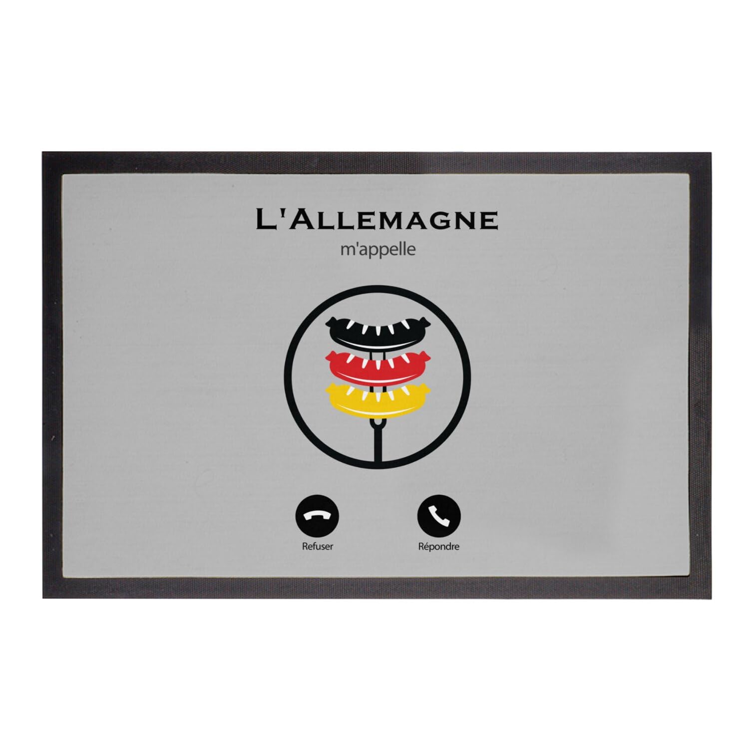 Paillasson gris Allemagne saucisses drapeau voyage contre les sols sales