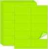 NATURALABEL 40 Sheets Printable Colored Label Stickers for Laser & Inkjet Printers, 2 x 4 - 10 per Page, Permanent Adhesive 400 Count, Bright Green