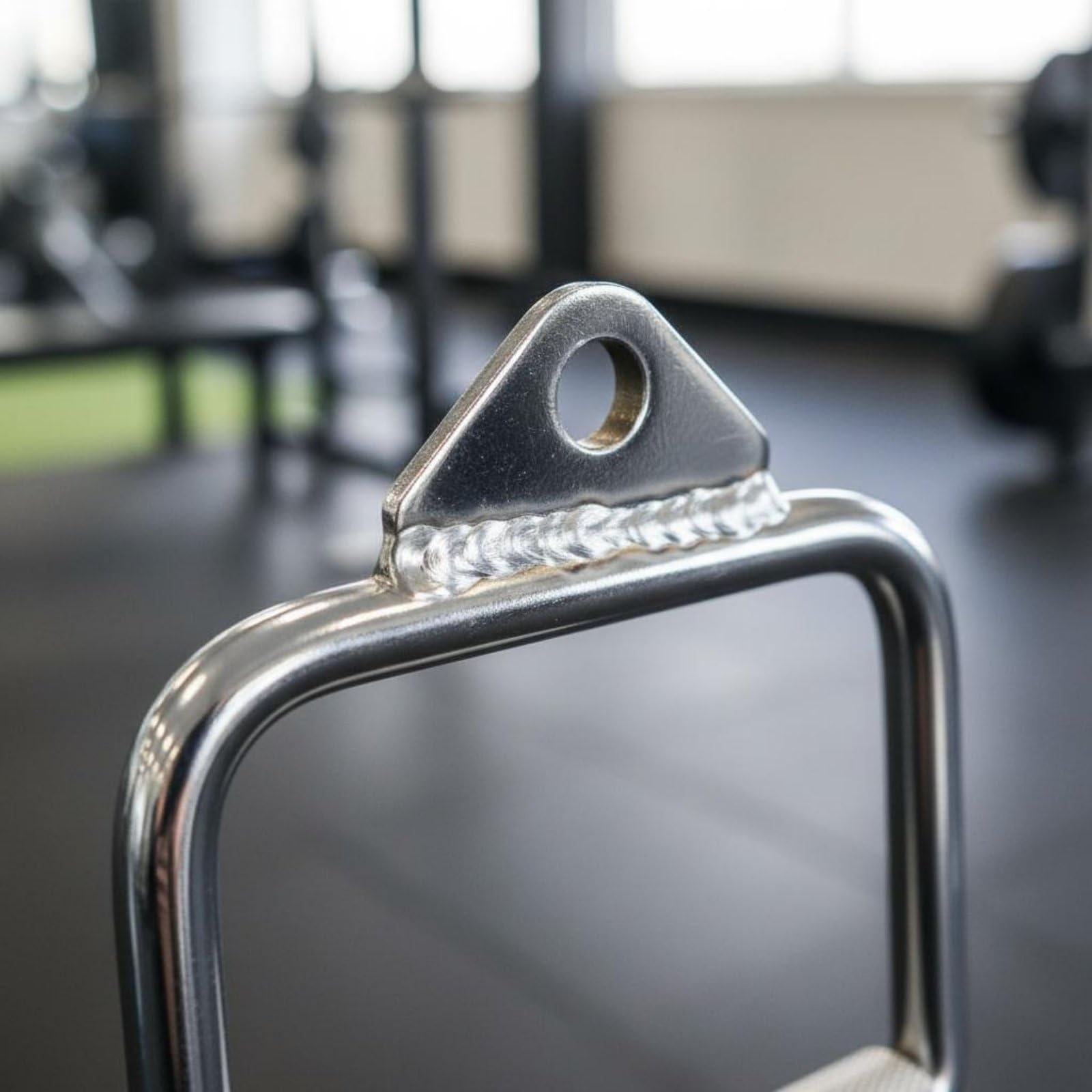 Maniglia a D per Cavi Palestra Manubrio Impugnatura Tricipiti Bicipiti Schiena Acciaio Cromato Antiscivolo Ergonomica Adatta per Allenamento, Manico In Gomma A D