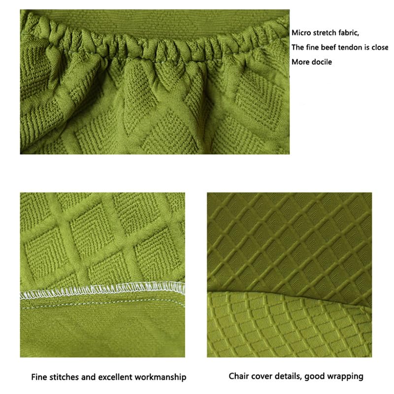 KCCRHIN Round Back Dining Chairs Slipcovers Special-Shaped Dining Table Chair Cover Modern Style Kitchen Chair Cover Diamond Check Jacquard Chair Protectors Covers for Hotel Restaurant,A 4pcs