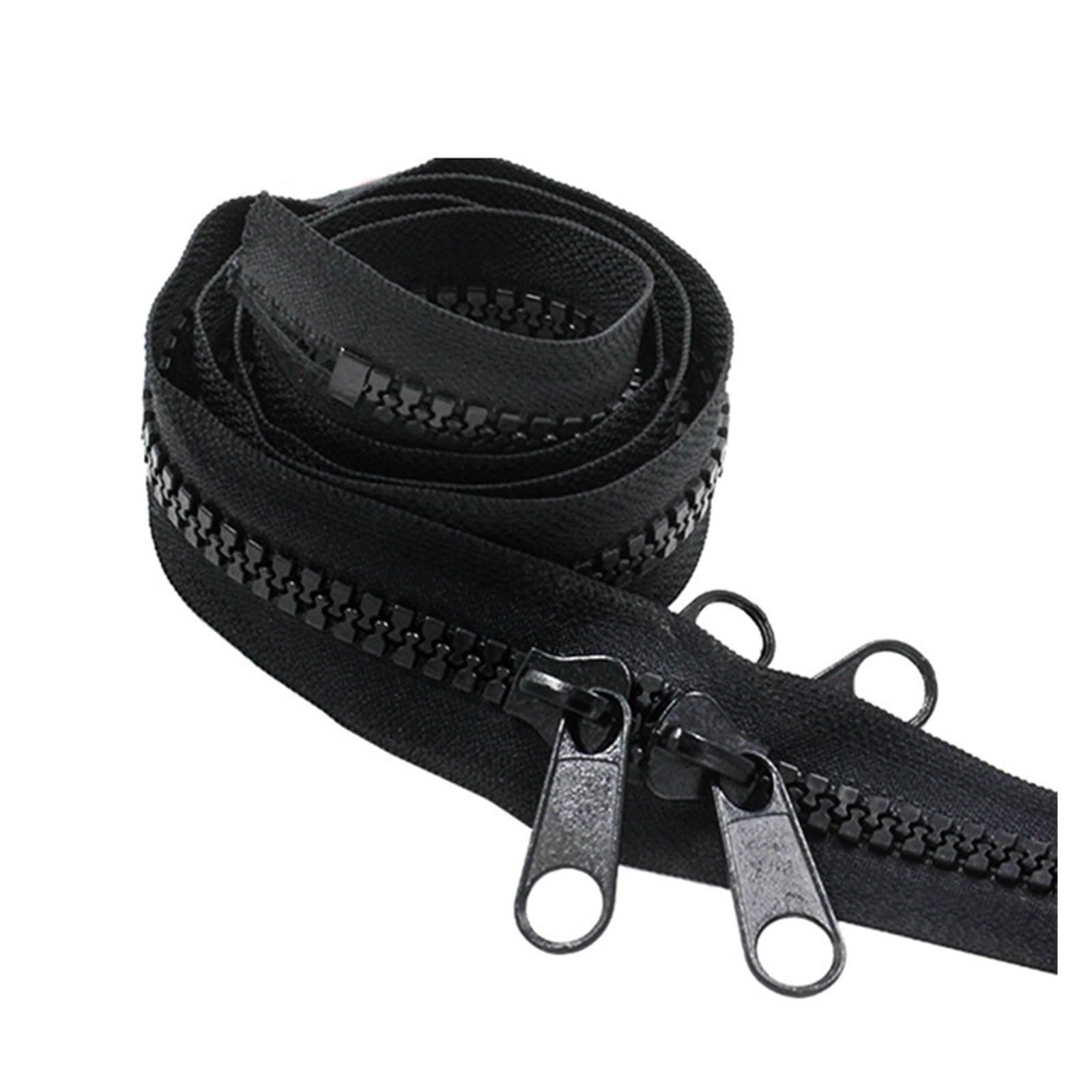 Cerniera Lampo Cerniera 100-600cm Doppi cursori decorativi Cerniera chiusa a due vie for borsa da Tende Cerniere esterne Accessori for cucire fai da te(Black,600cm-1Pc)