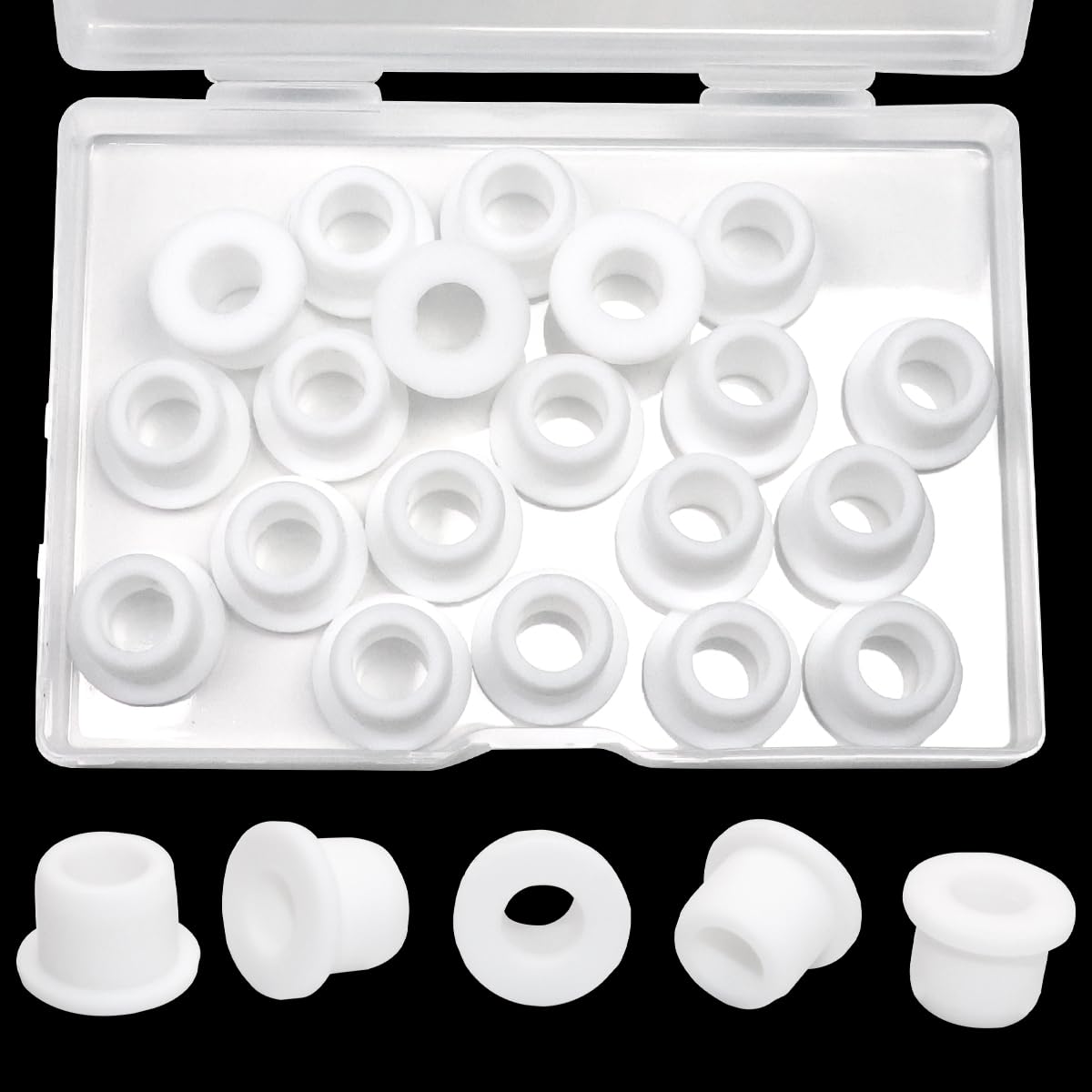 EASYEAH 5/16 Inch ID, 1/2 Inch Drill Hole Silicone Rubber Grommets for Wiring, Automotive Firewall Top Hat Hole Grommets for 5/16 Inch OD Vinyl Tubing