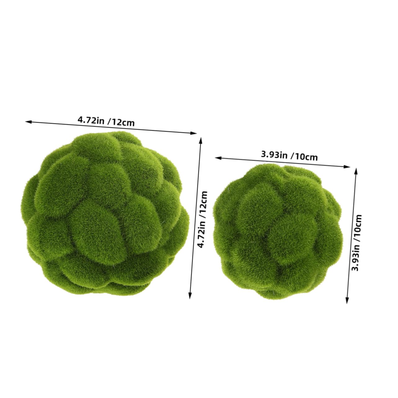 Bolas de Musgo Artificiales Verdes de Plástico 3 Piezas