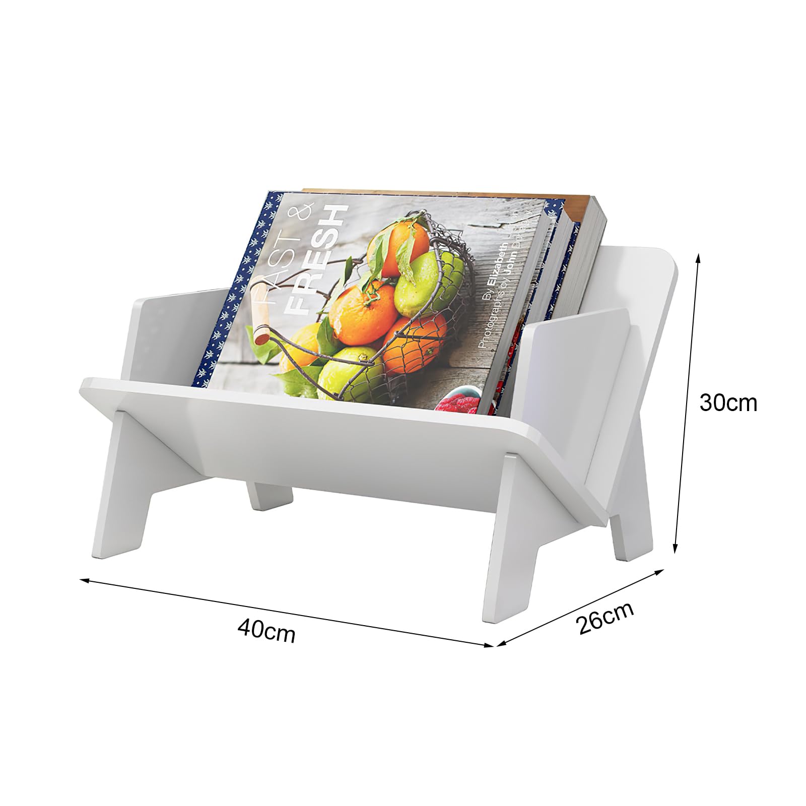 Libreria per Bambini, Piccolo Supporto da Scrivania per Cameretta, Organizer per Libri, Mini Scaffale Compatto Bianco (40 cm)