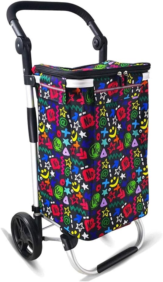 Shopping Trolley,40L Multifunctional Trolley Bag On Wheels Push Tote Carts Trolley Bag Basket Luggage Foldable Grocery Cart