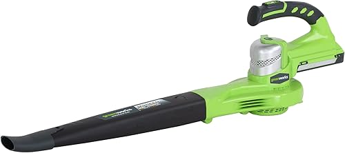 Greenworks Soplador inalámbrico de 24 V (130 MPH  330) con batería de 2 Ah y cargador