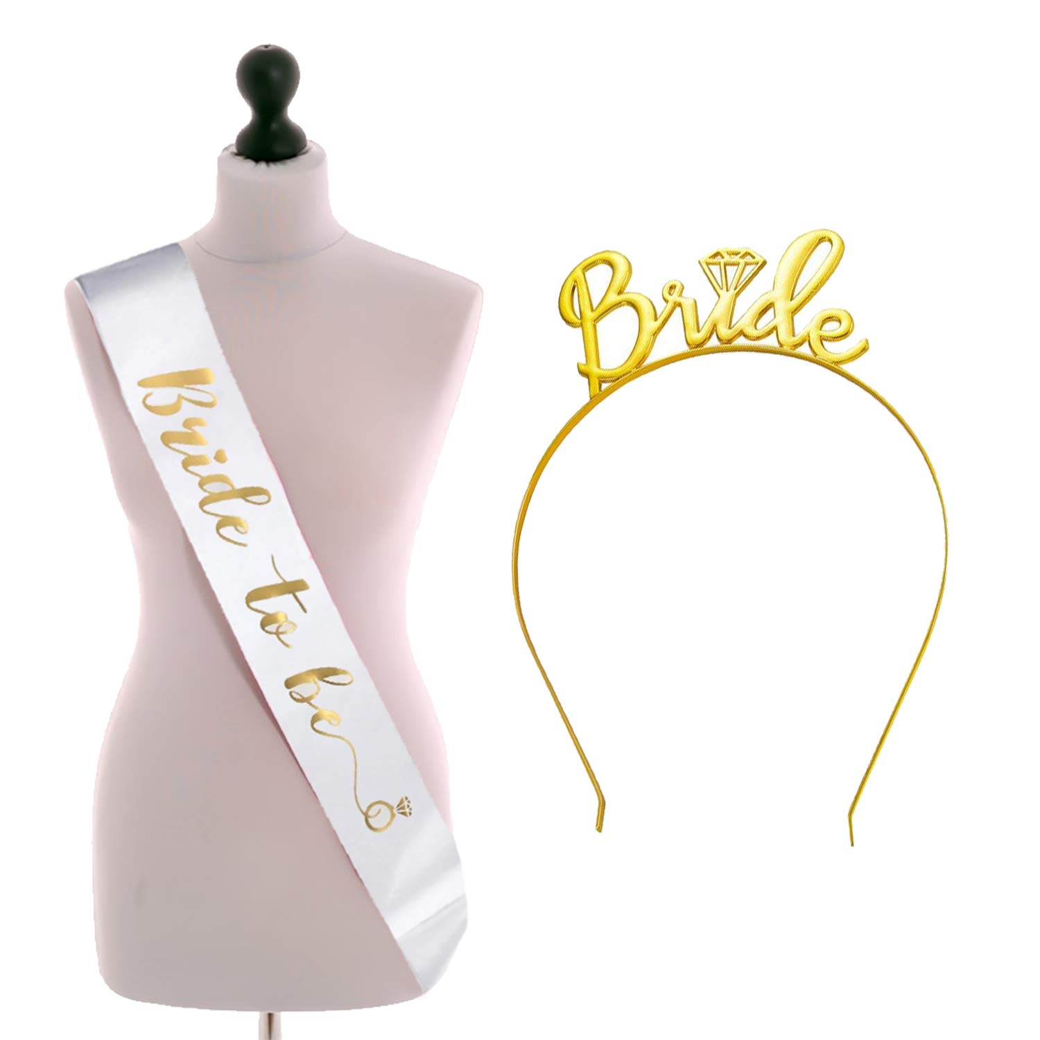 Party Propz Bride to Be Sash and Crown - Bachelorette Party Decorations | Bridal Shower Decorations | Bride to Be Decoration Set Combo, Bridal Shower