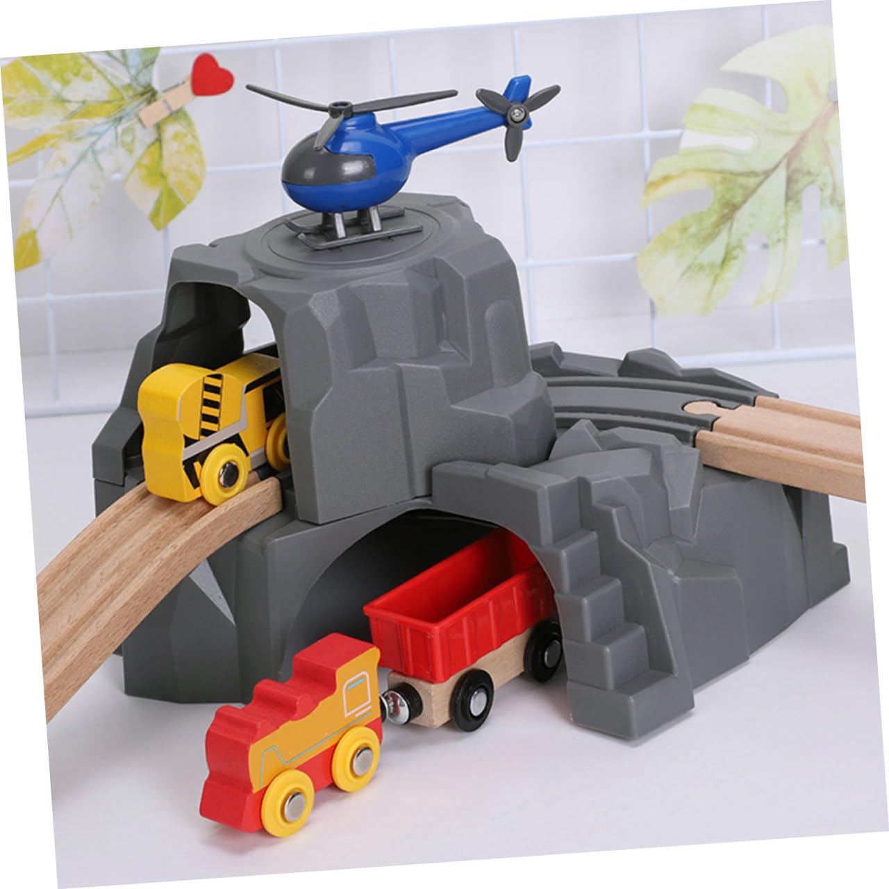 GALPADA Tunnel per Trenino Bambino Set Plastico Beige Dettagli Realistici