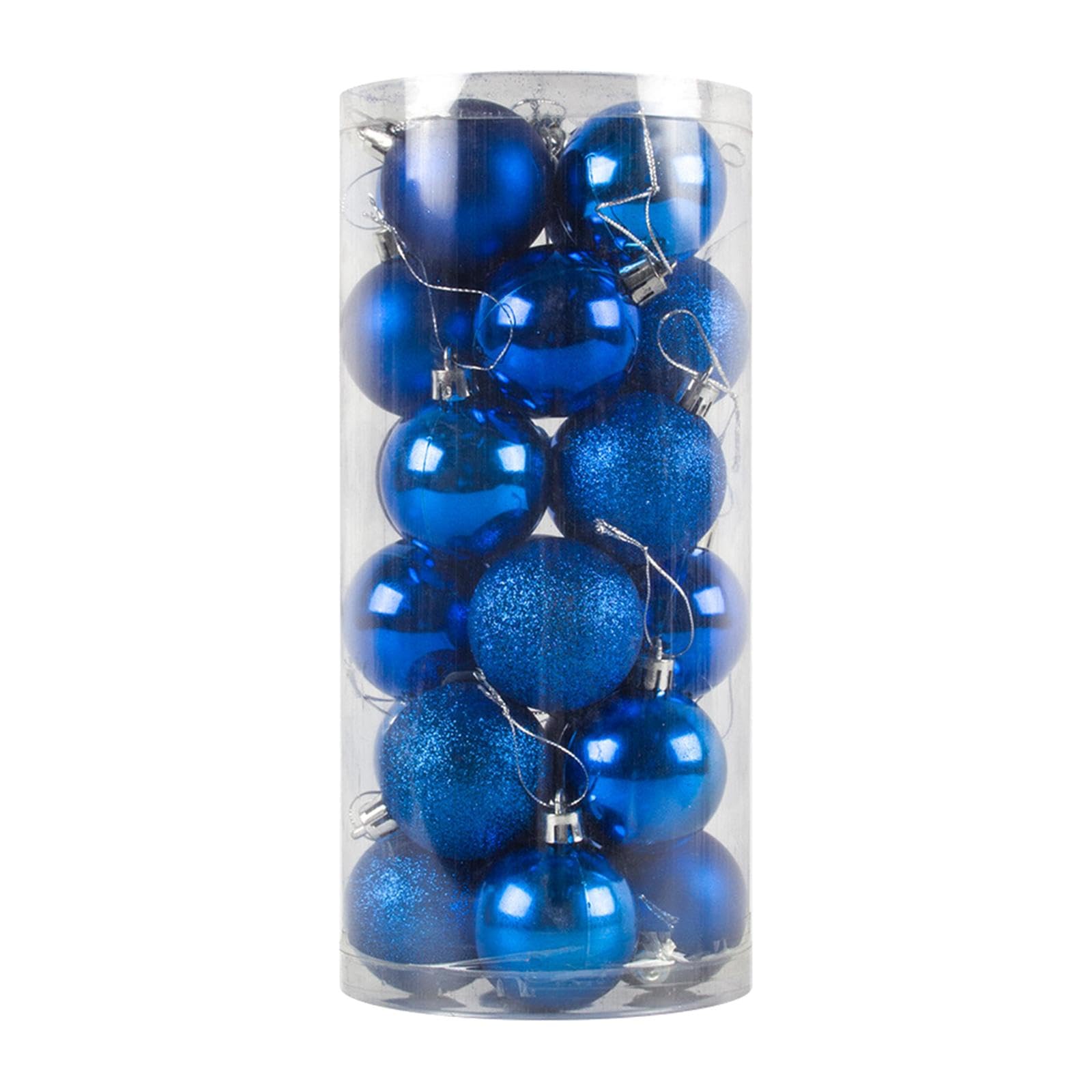 Boules de Noël bleu ensemble de 24 pièces incassables pour enfants et chats