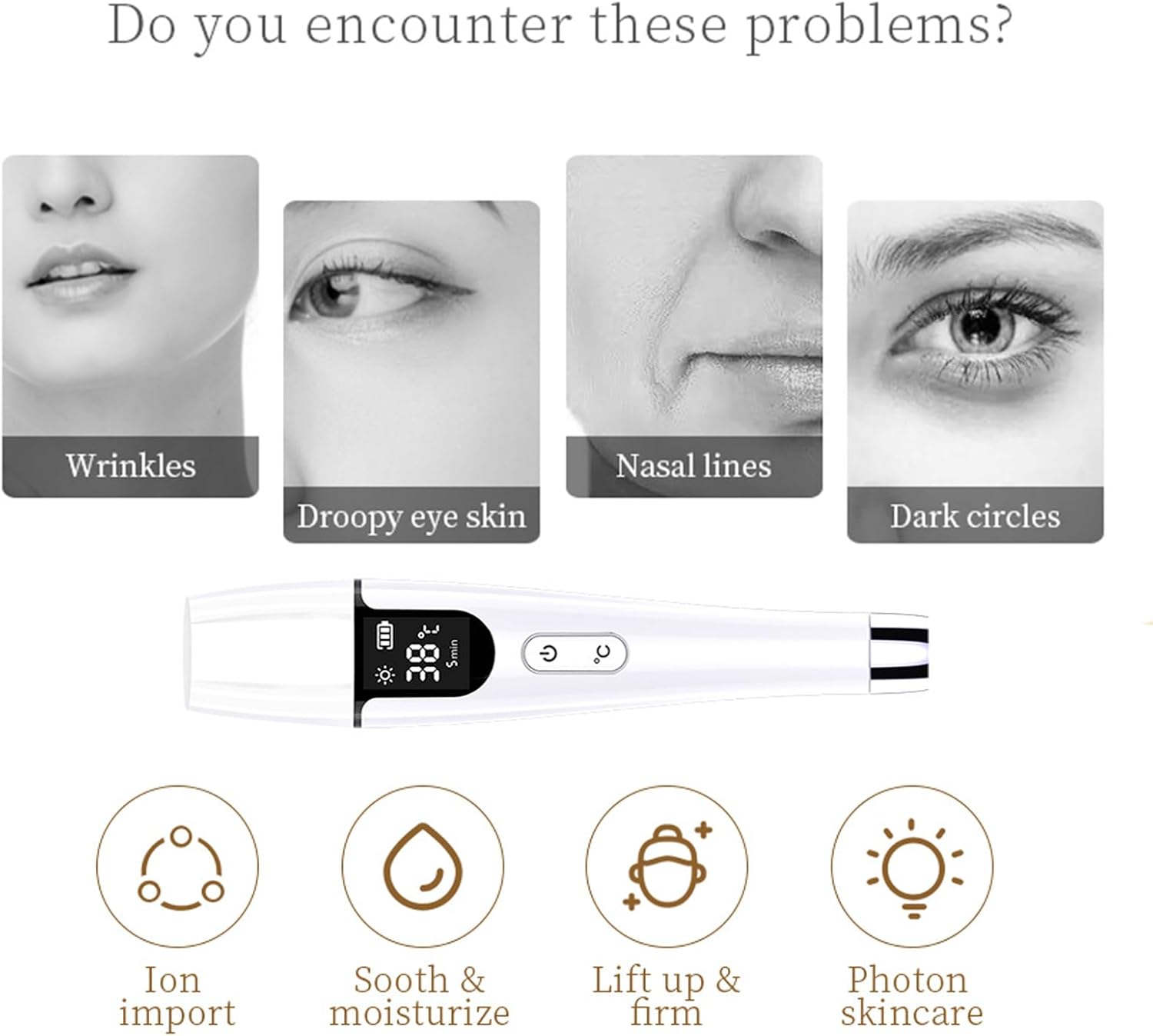 Ideal Swan Eye Massager Wand - Chargeable Facial Massager - Eye Massager for Dark Circles, Eye Bags, Puffiness Under Eyes(New) - Image 2