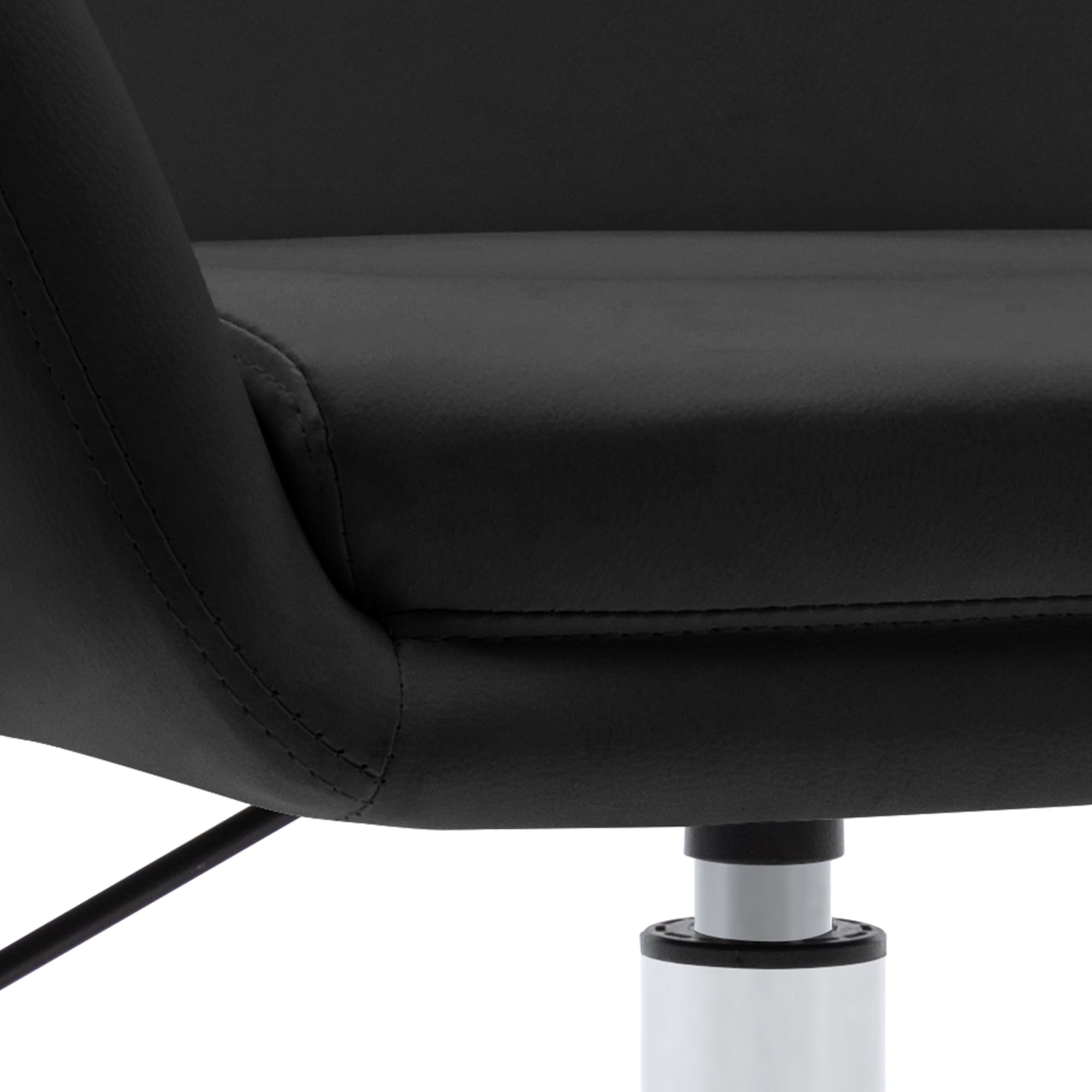 Duhome Sillon Lounge Club Cuero sintético Silla butaca Ajuste de Altura Giratorio seleccion de Color 440, Color:Negro, Material:Cuero Artificial