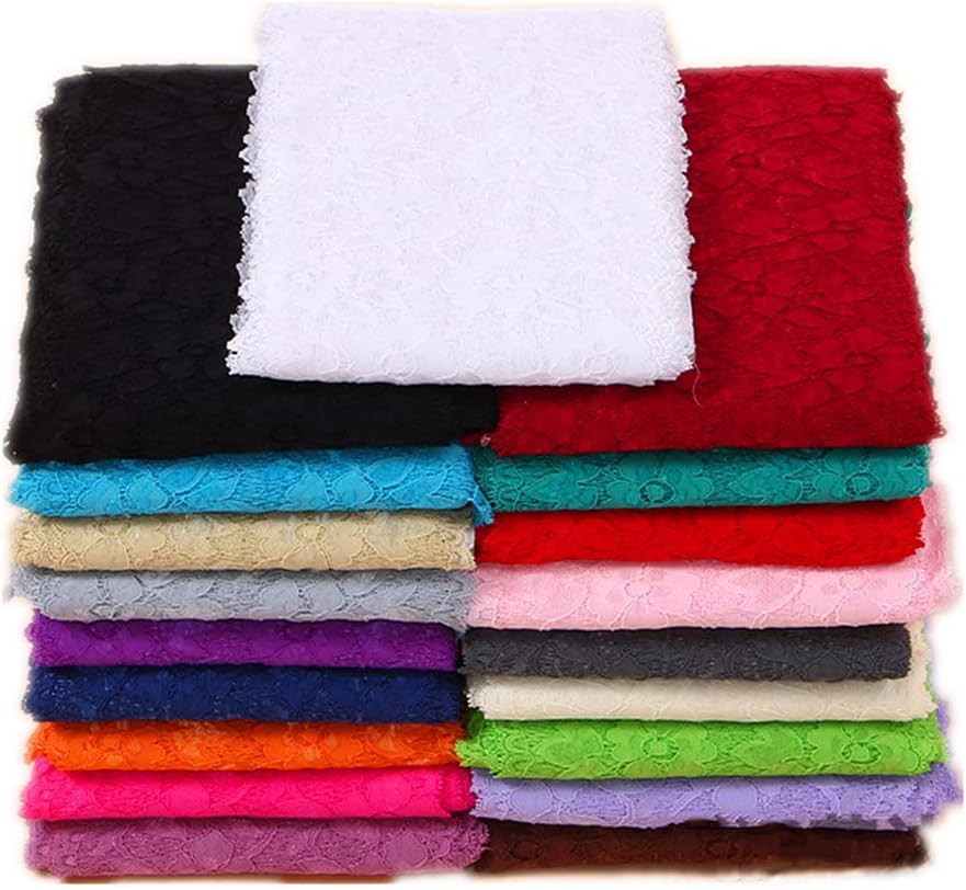 MSCFTFB 5 Yards Width 6.3 Inch Stretch Lace Trim Fabric Elastic Lace Flowers Embroidered Ribbon for Garment Craft Embellishment Wedding Baby Shower Table Decorations (Pink)