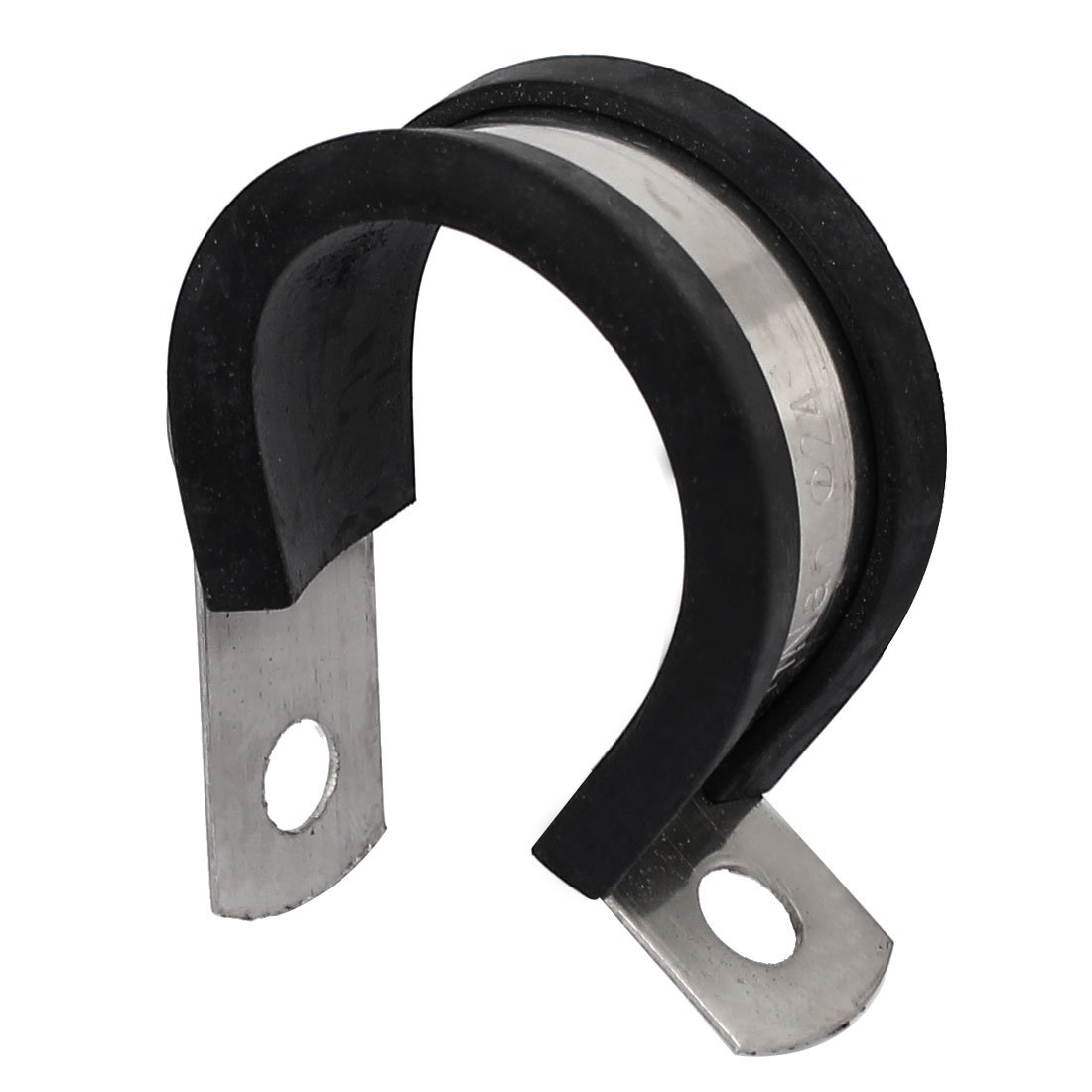 Aexit 24mm Dia Clamps EPDM Rubber Lined P Clips Cable Hose Pipe Clamps Strap Clamps Holder 2pcs