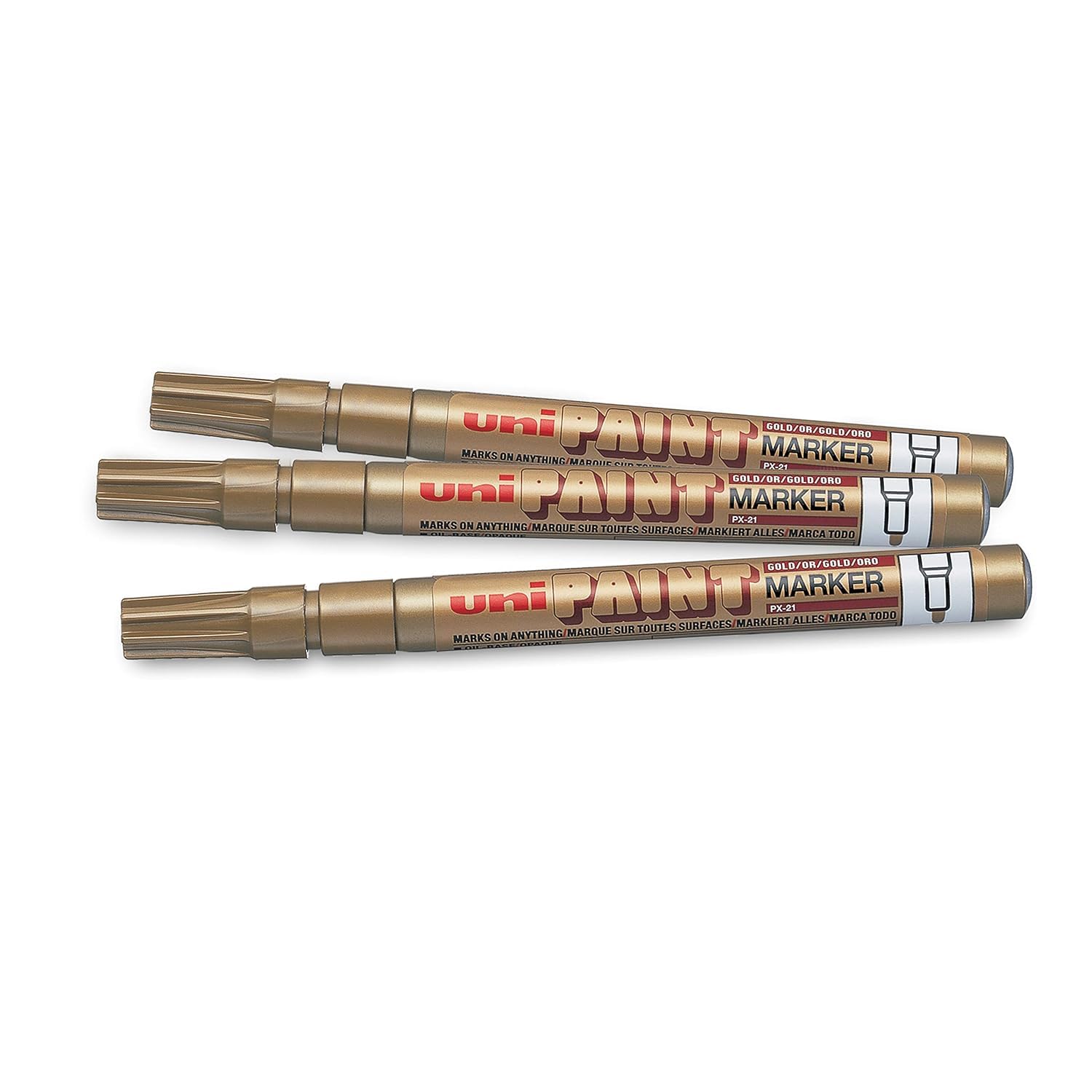 uni-ball Marcadores de pintura PX21 (tinta dorada, paquete de 3)