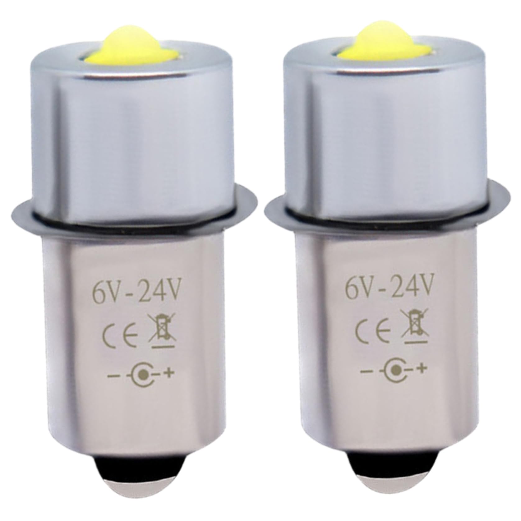 Flashlight Bulbs Replacement, 2PCS P13.5s 6-24v 3w LED Flashlight Bulbs for Lamp Torch Lantern Work Light