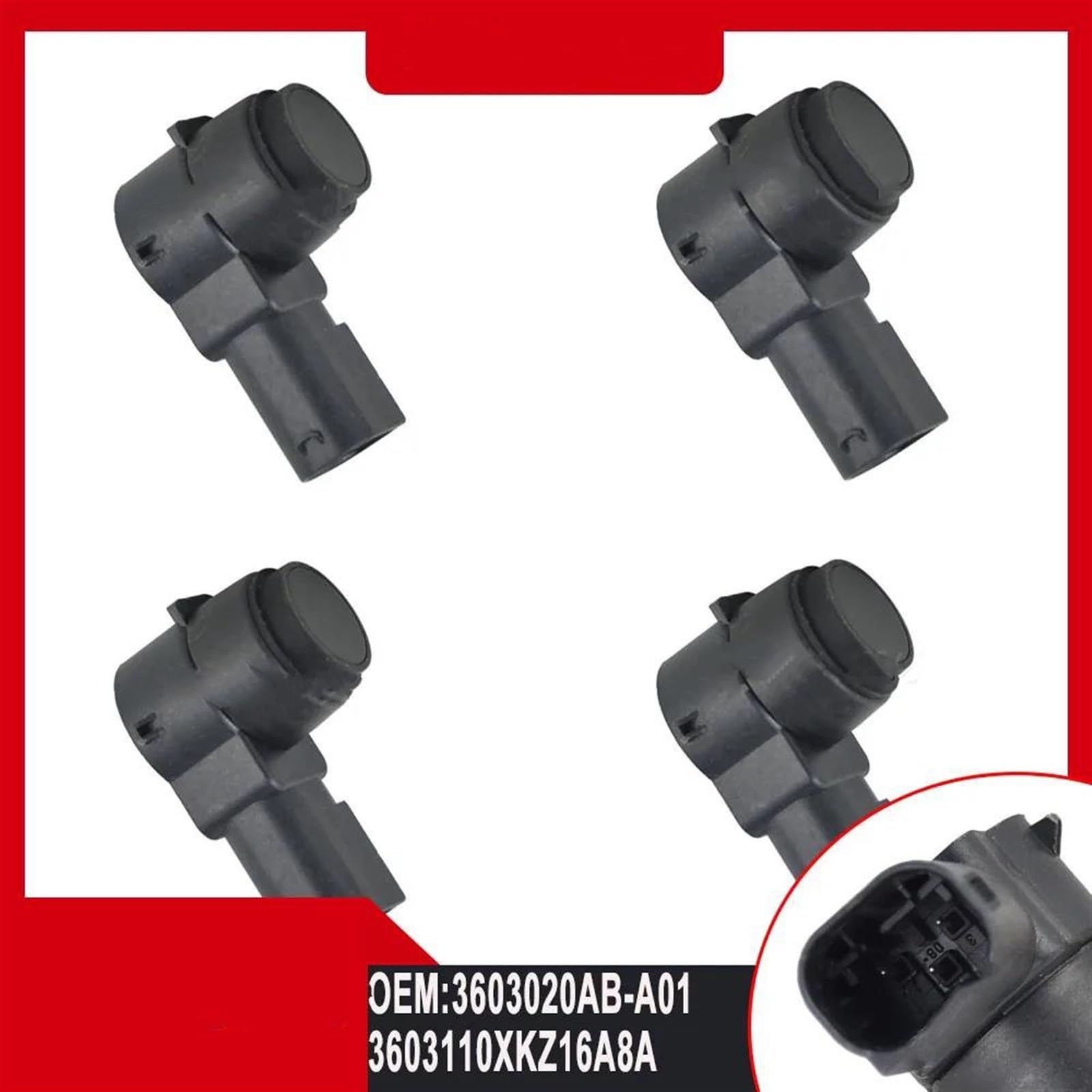 Sensor de Asistencia de estacionamiento para Parachoques Delantero, 4 Piezas, Estilo de Coche, 3603110XKZ16A8A, Sensor de estacionamiento PDC 3603020AB-A01 para GreatWall para Haval H6
