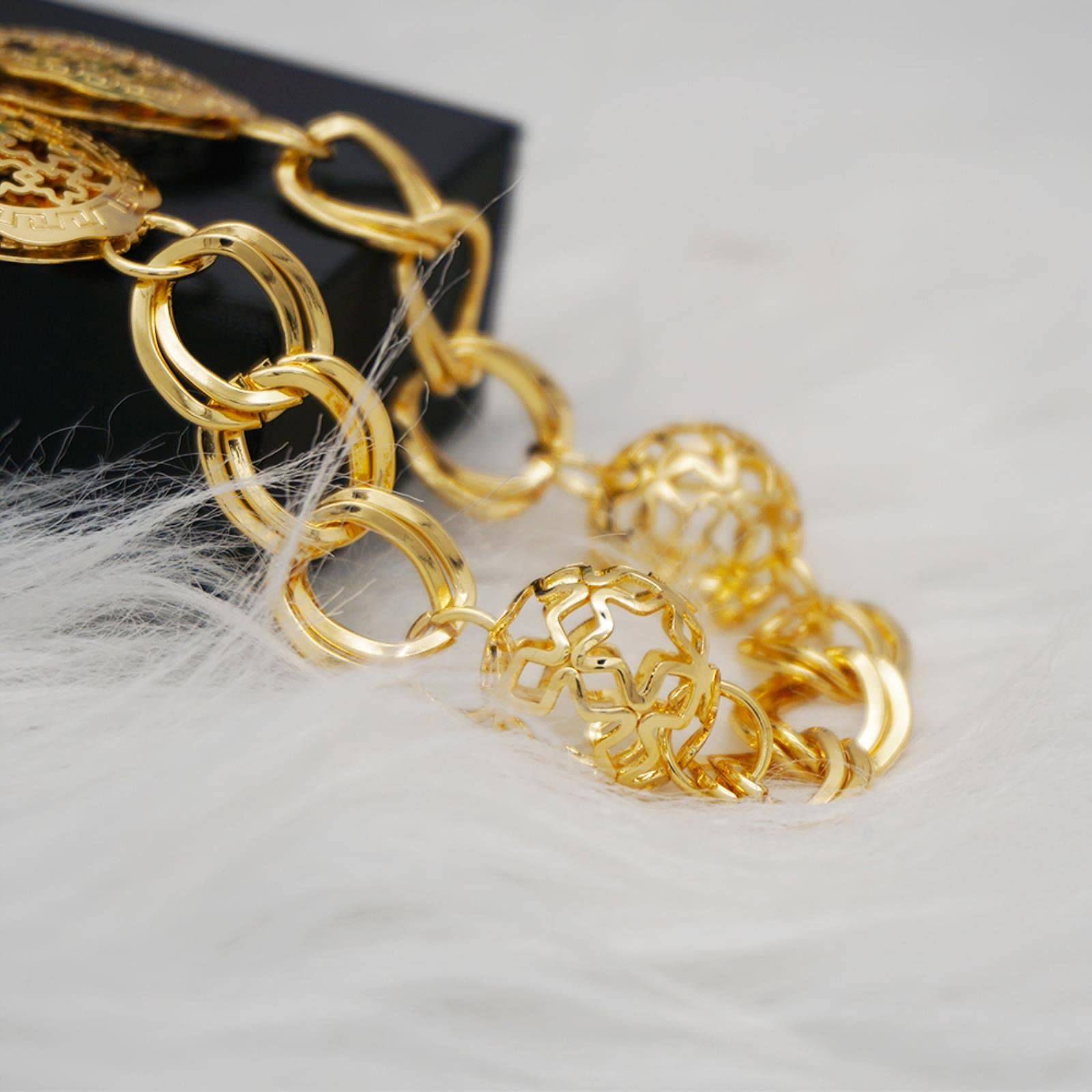 Collar de Moneda de Estrella Redonda de Oro de Moda para Mujer, Collares con Colgantes Largos, Vintage geométrico (N32)