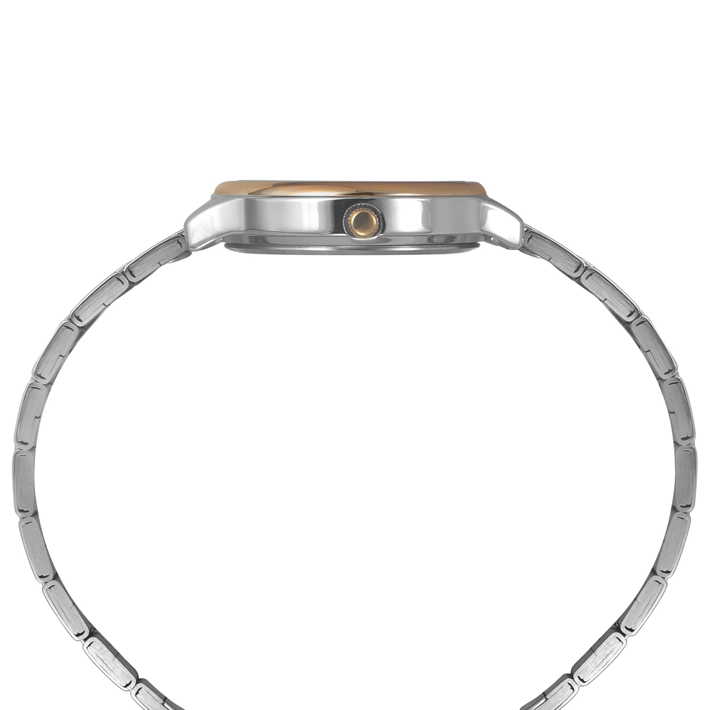 TIMEX Analog Watch for Women with Green Round Dial & Two Tone Stainless Steel Bracelet Band Water Resistant Women's Wrist Watches - TWTL121SMU04 1